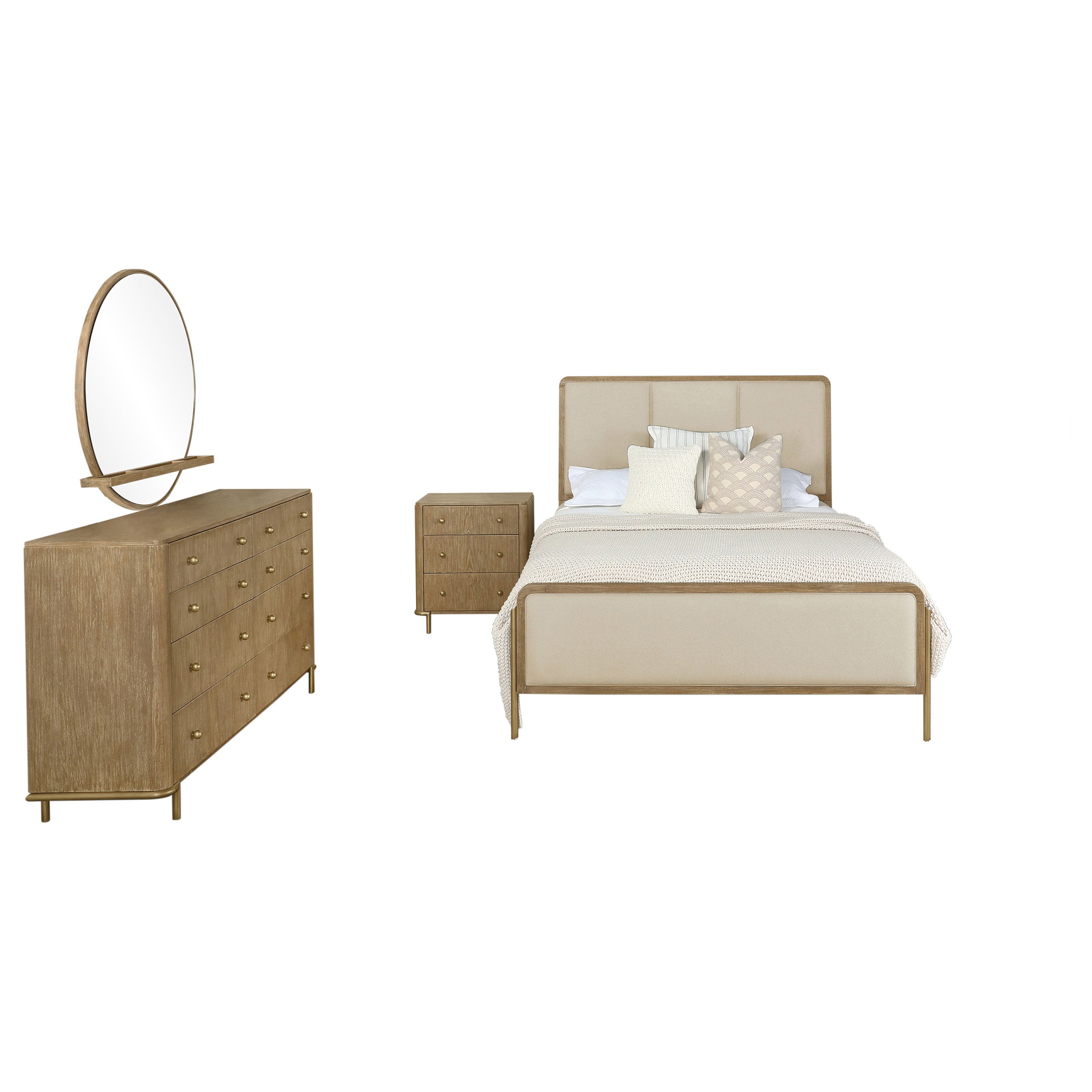 Arini 4-piece Eastern King Bedroom Set Cream and Sand Wash — view 2