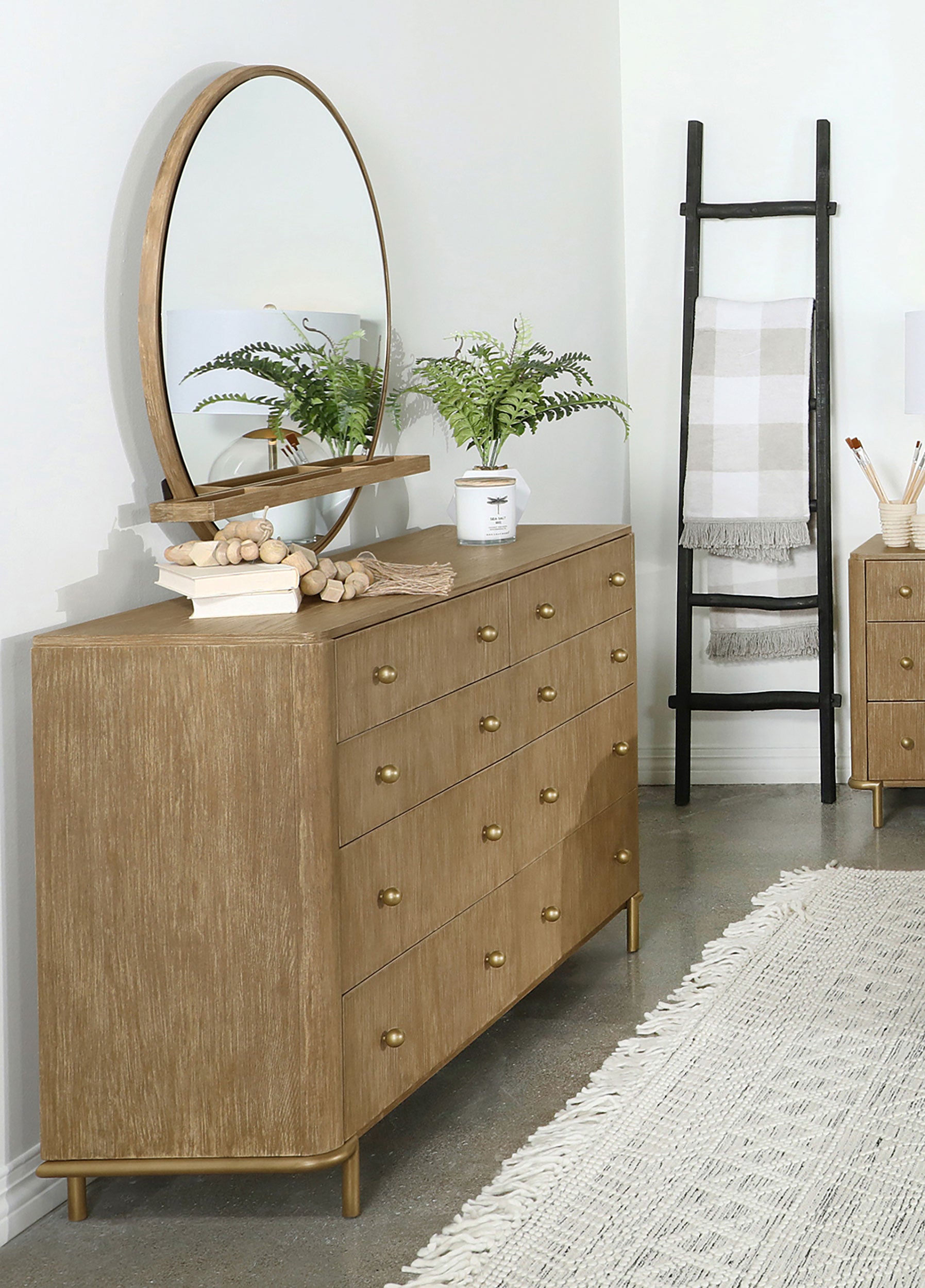 Arini 8-drawer Dresser with Mirror Sand Wash — view 2