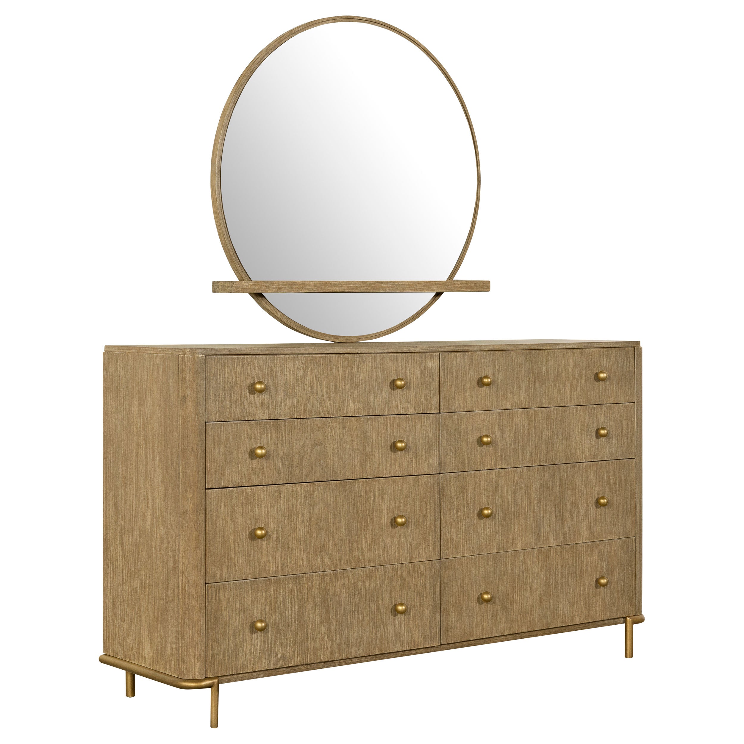 Arini 8-drawer Dresser with Mirror Sand Wash — view 1