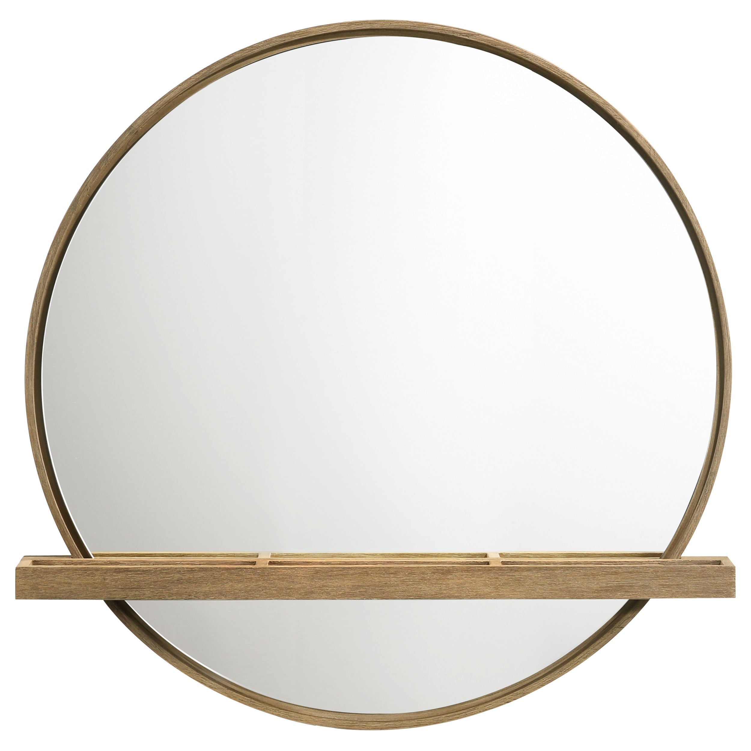 Arini Round Vanity Wall Mirror with Shelf Sand Wash — view 3