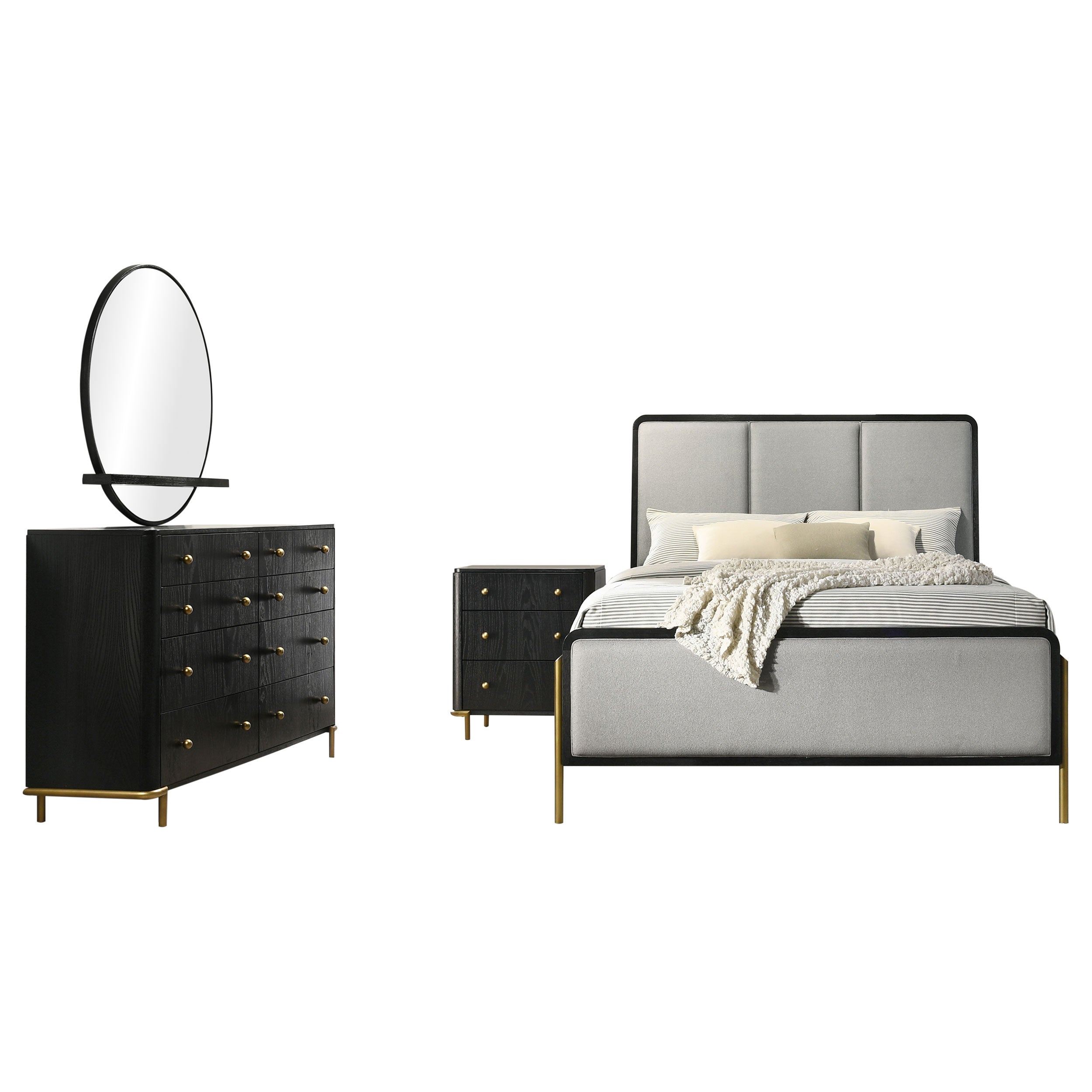 Arini 4-piece Eastern King Bedroom Set Black and Grey — view 2