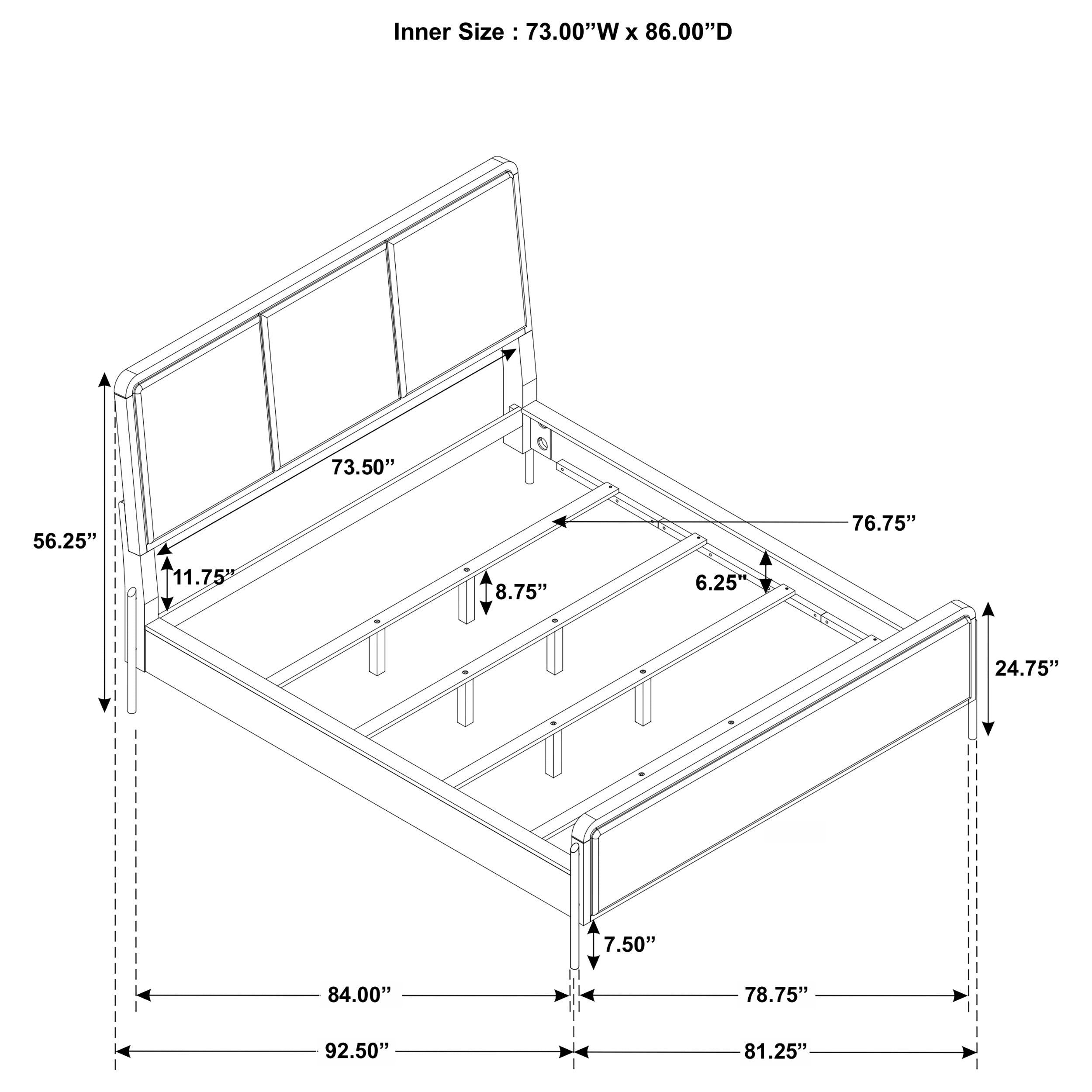 Arini 56-inch California King Panel Bed Cream and Black — view 8