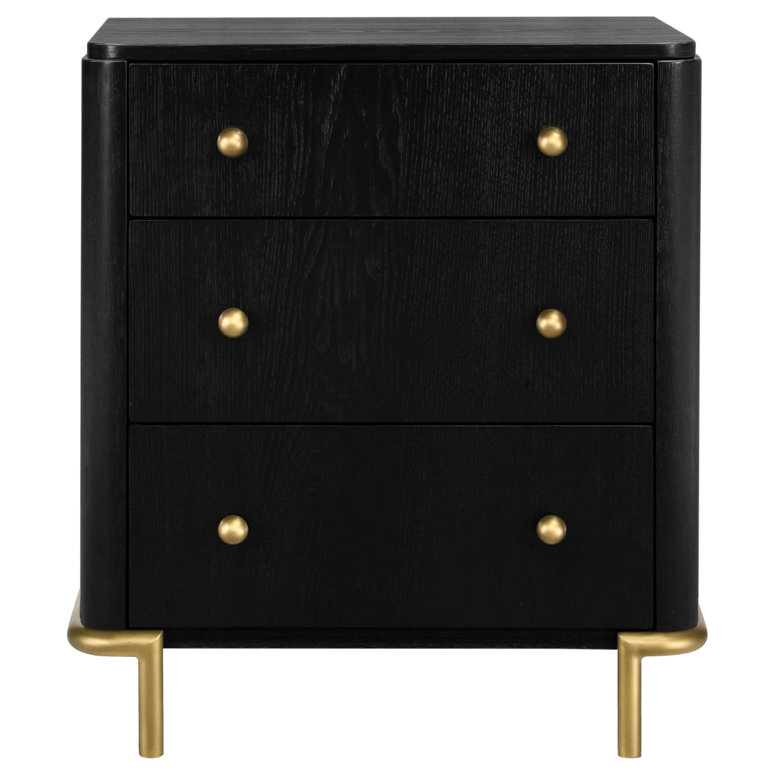 Arini 3-drawer Nightstand Black — view 3