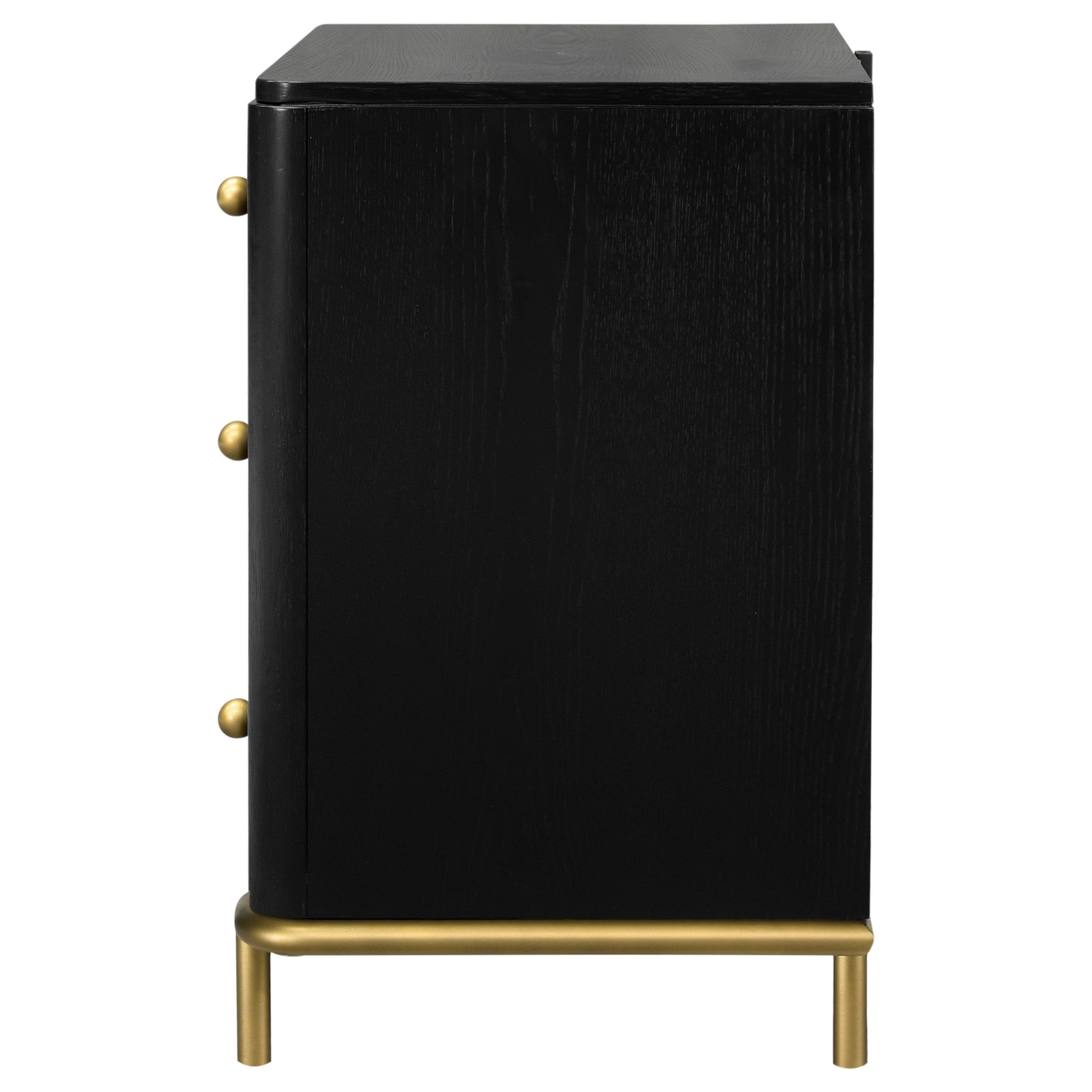 Arini 3-drawer Nightstand Black — view 5