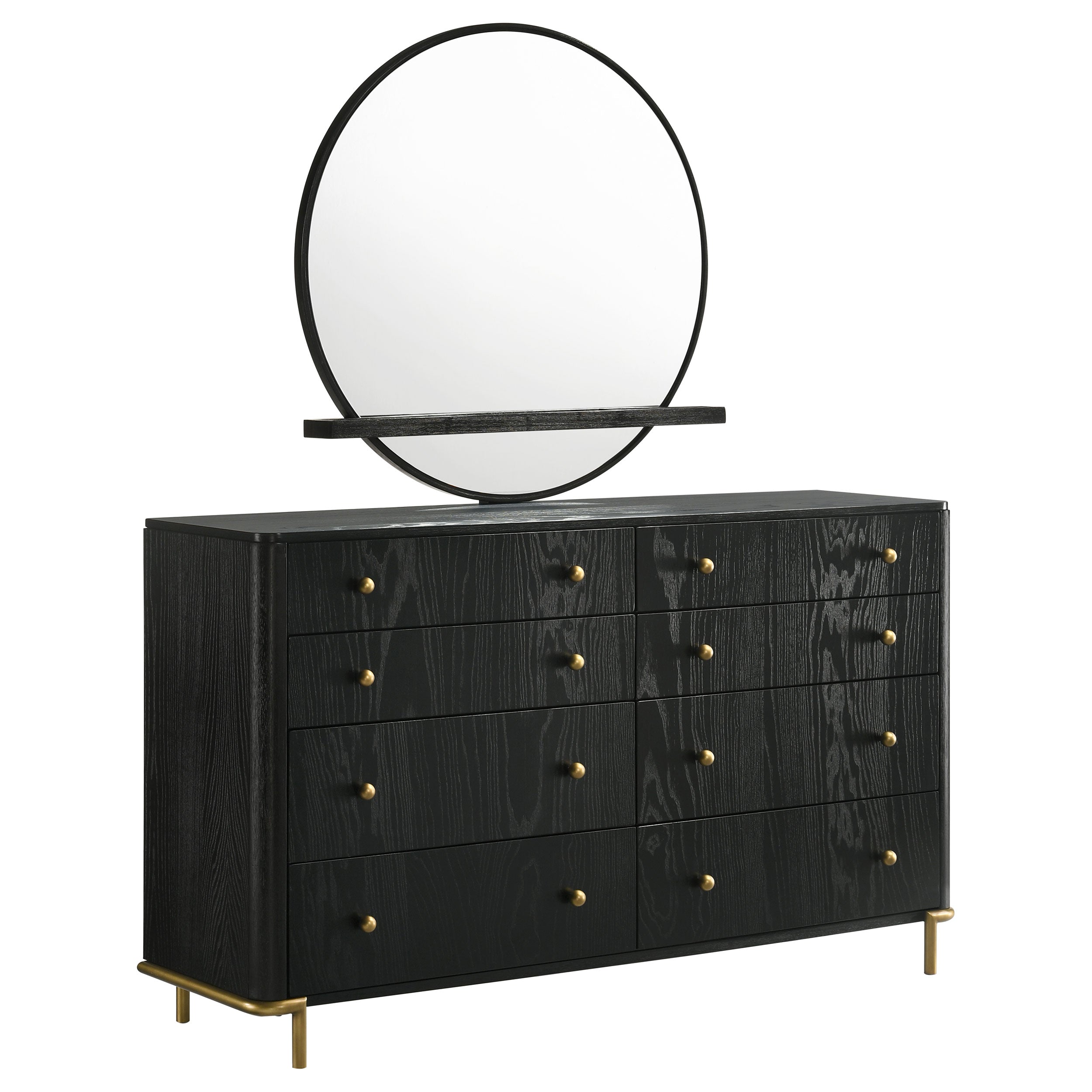 Arini 8-drawer Dresser with Mirror Black — view 1