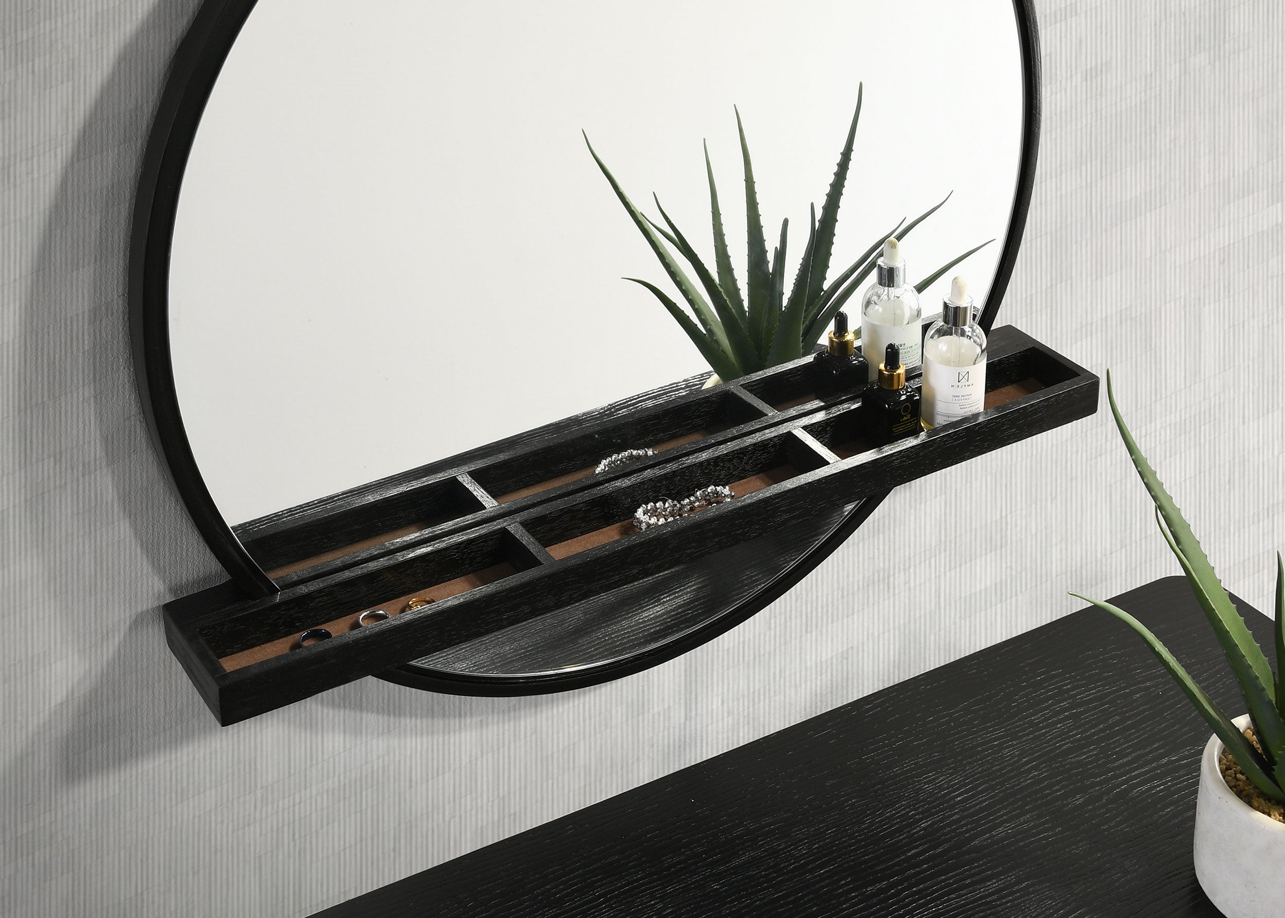 Arini 2-piece Makeup Vanity Table and Mirror Set Black — view 8