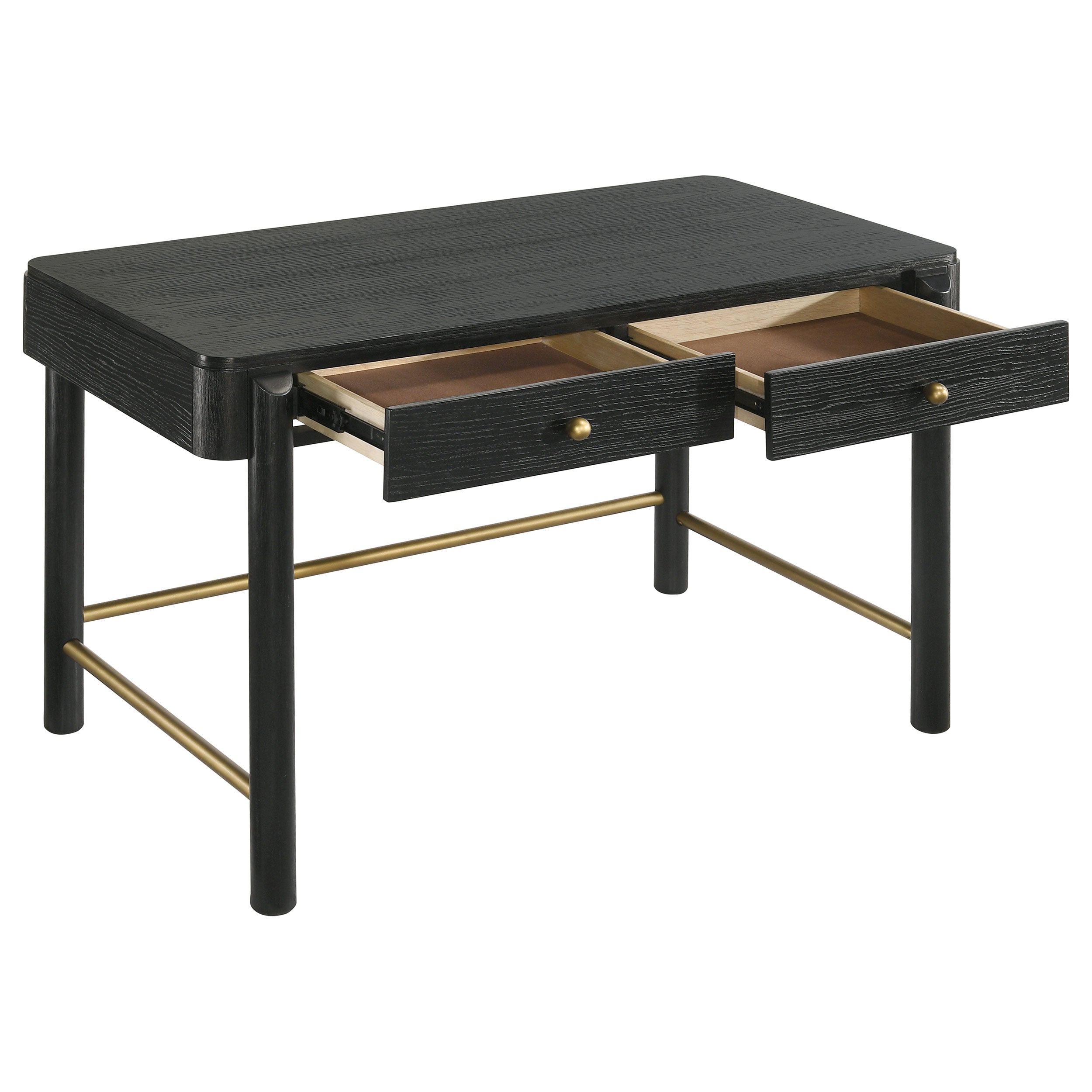 Arini 2-drawer Vanity Desk Makeup Table Black — view 3