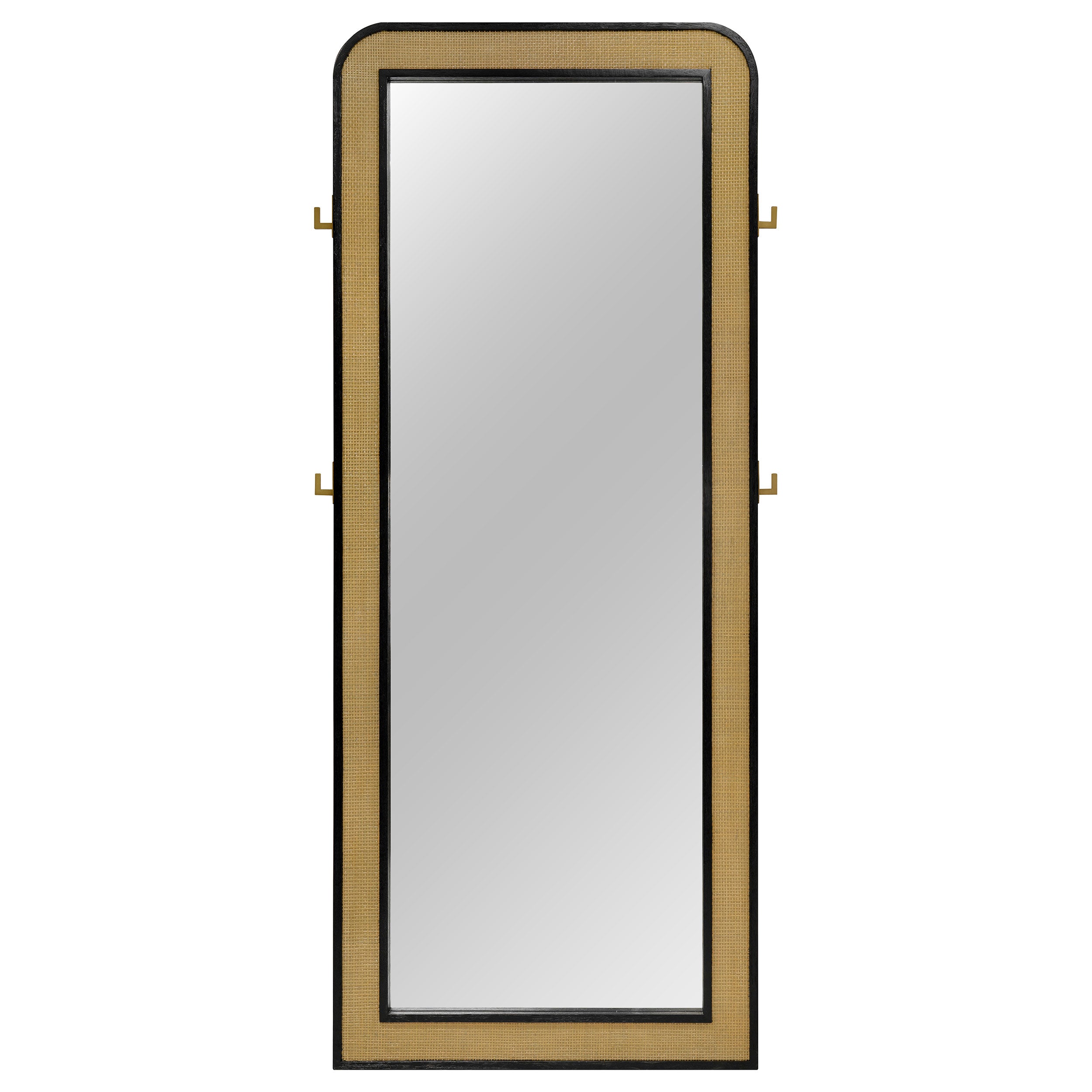 Arini Cane Weave Full Length Standing Floor Mirror Black — view 3