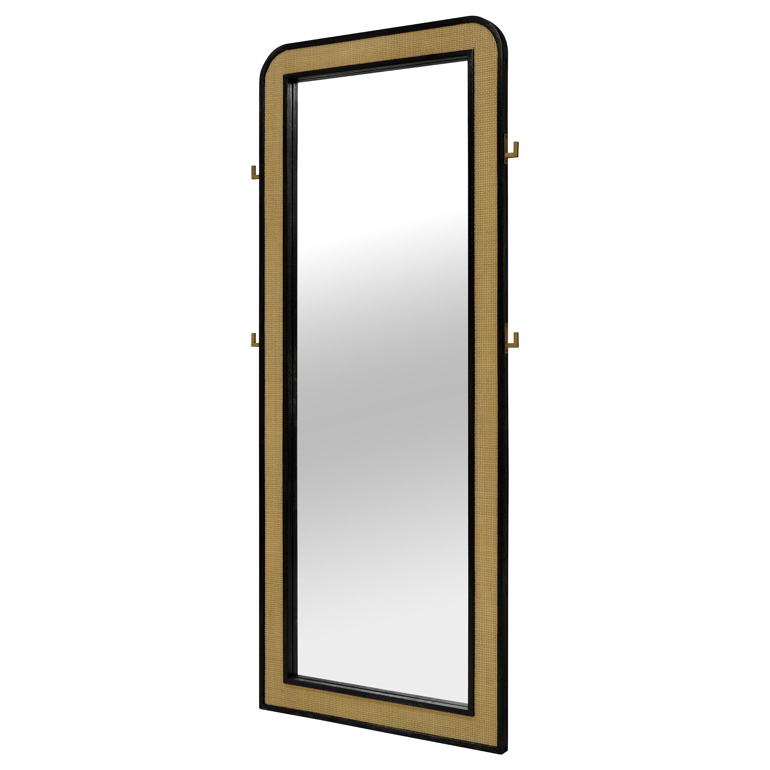 Arini Cane Weave Full Length Standing Floor Mirror Black — view 4