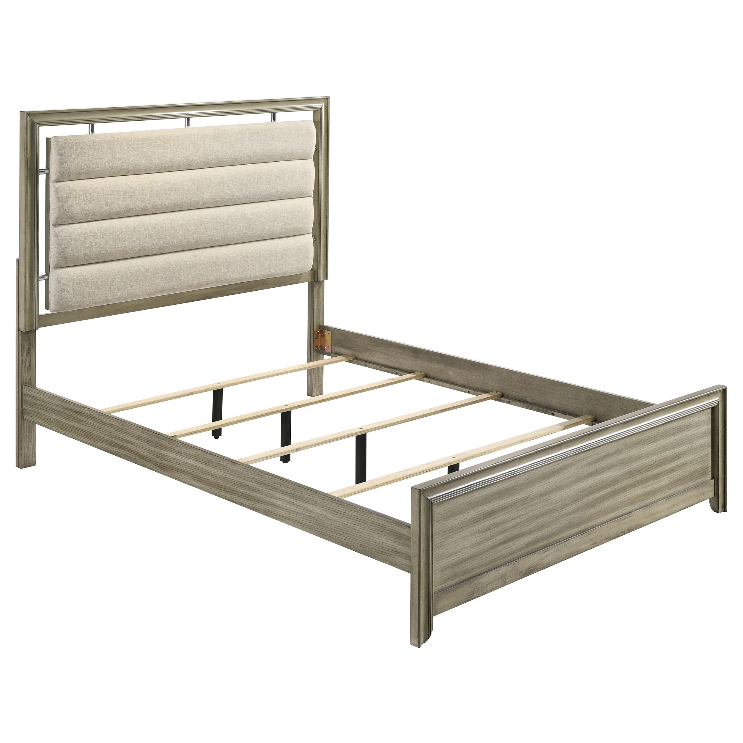 Giselle Wood California King Panel Bed Rustic Beige — view 1