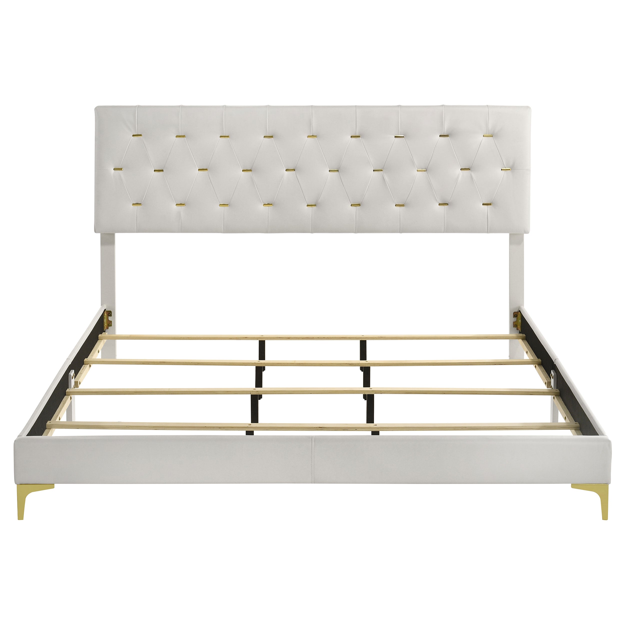 Kendall Upholstered Eastern King Panel Bed White — view 4