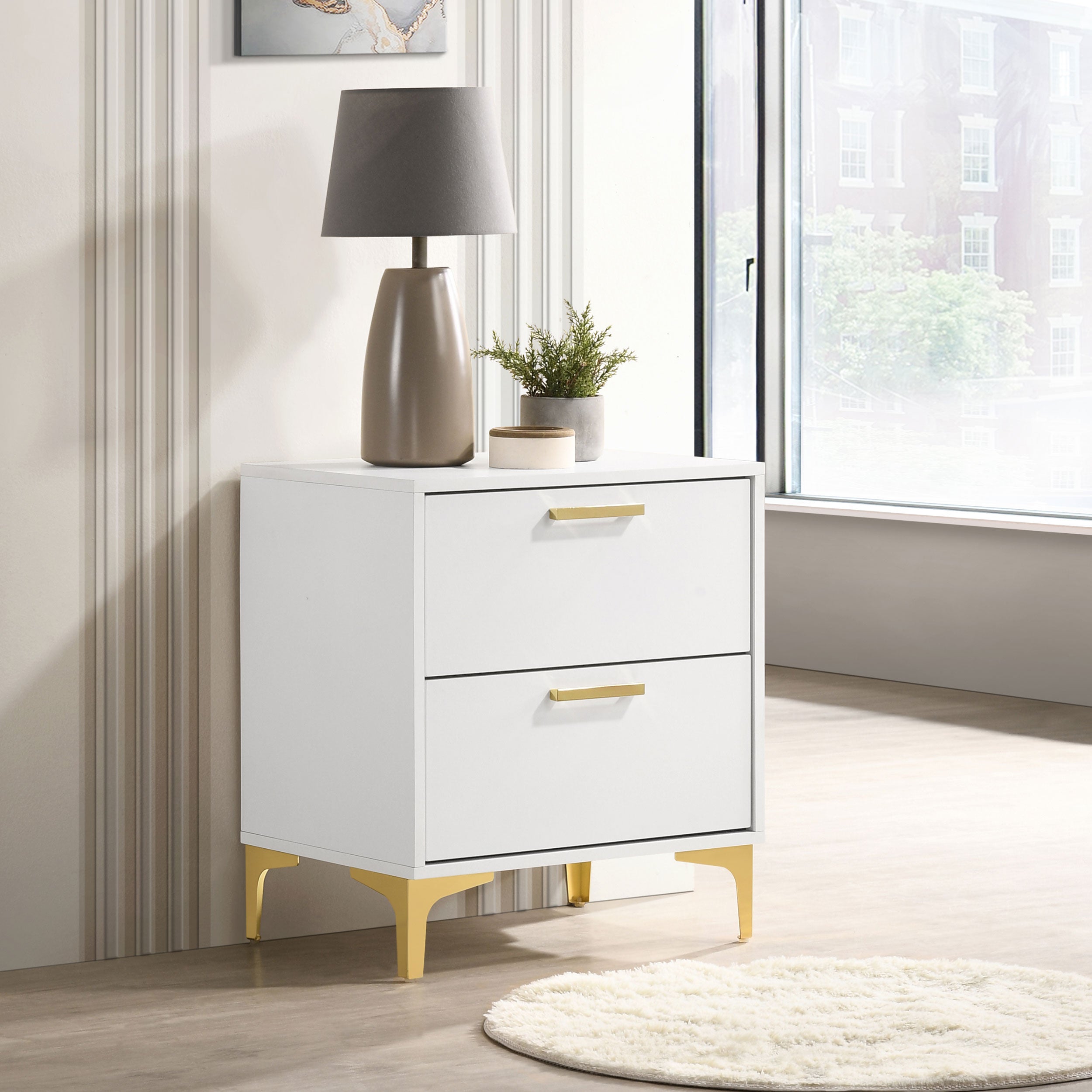 Kendall 2-drawer Nightstand White — view 2