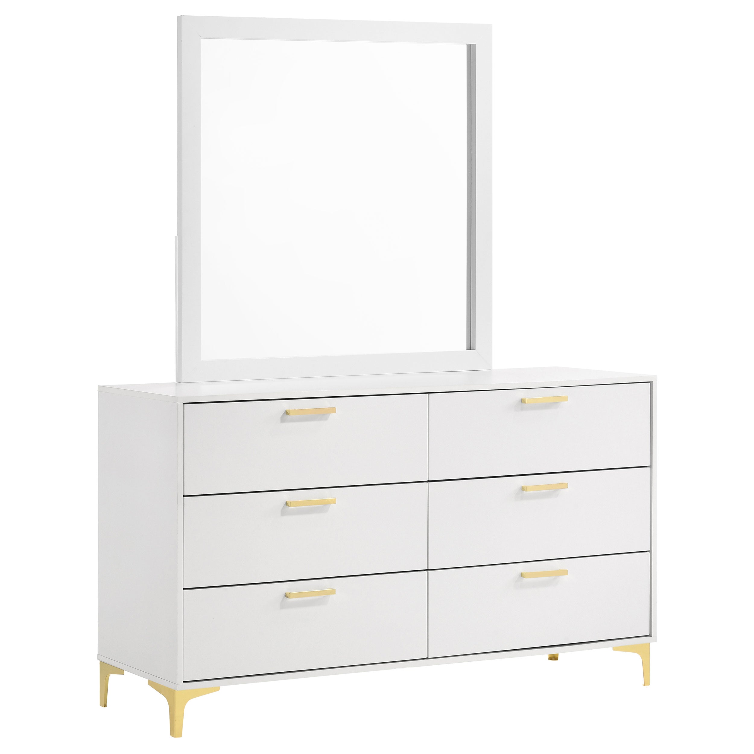 Kendall 6-drawer Dresser with Mirror White — view 1