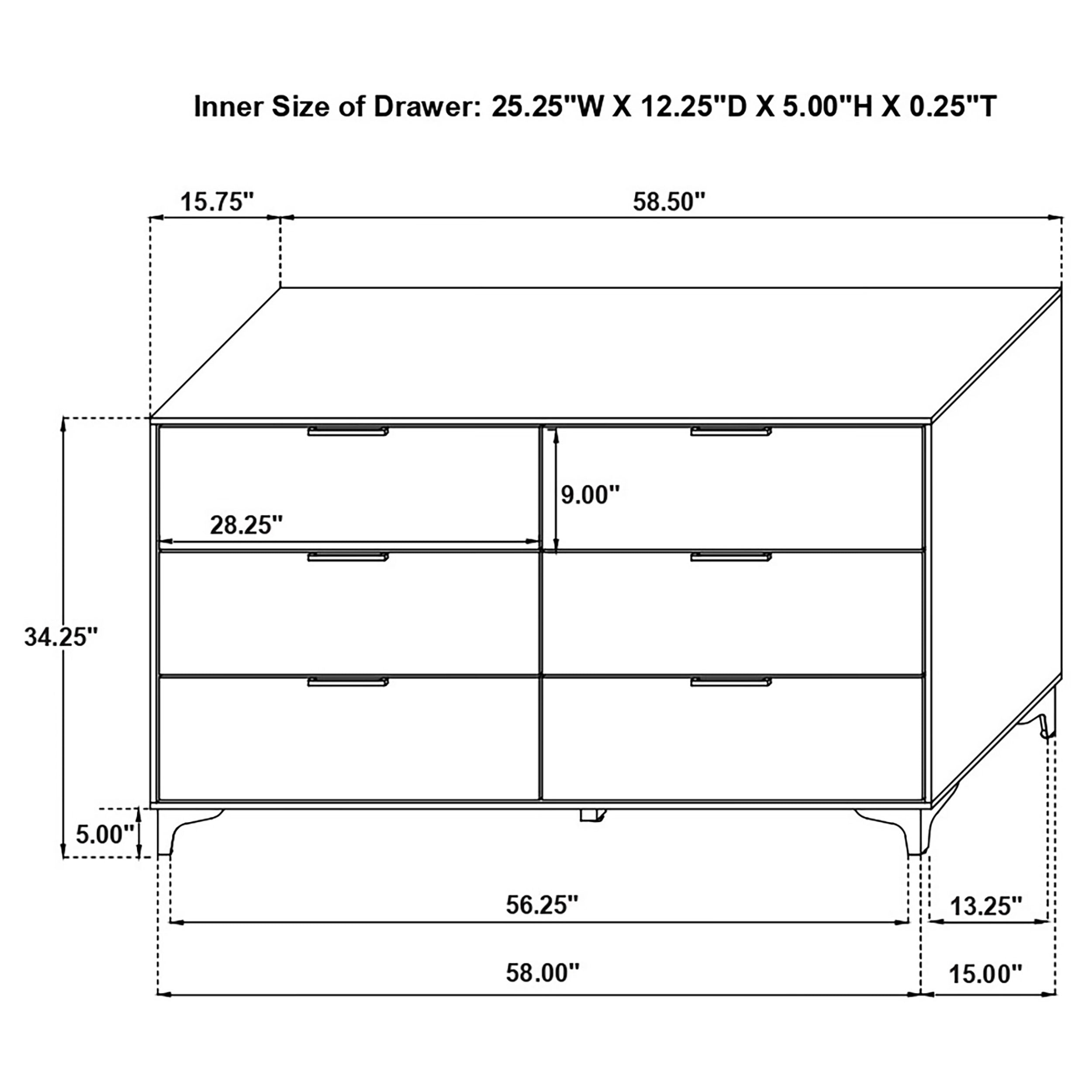 Kendall 6-drawer Dresser White — view 7