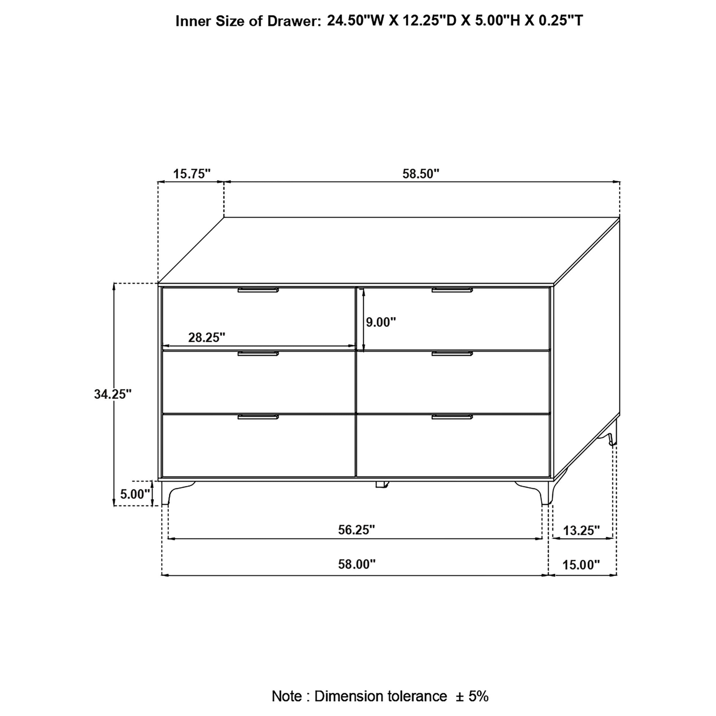 Kendall 6-drawer Dresser White — view 10