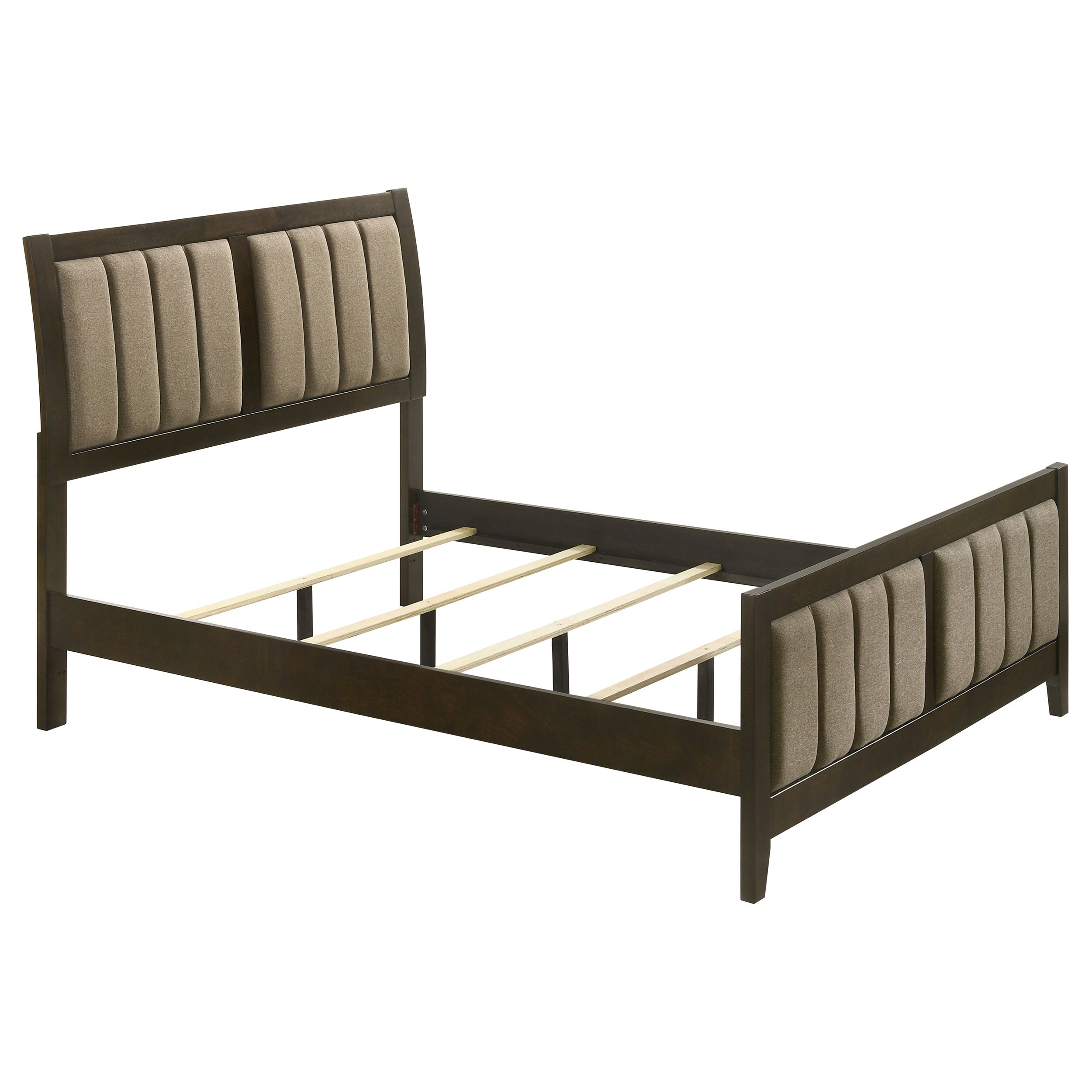 Wilkes 51-inch Upholstered Full Bed Dark Cocoa — view 1