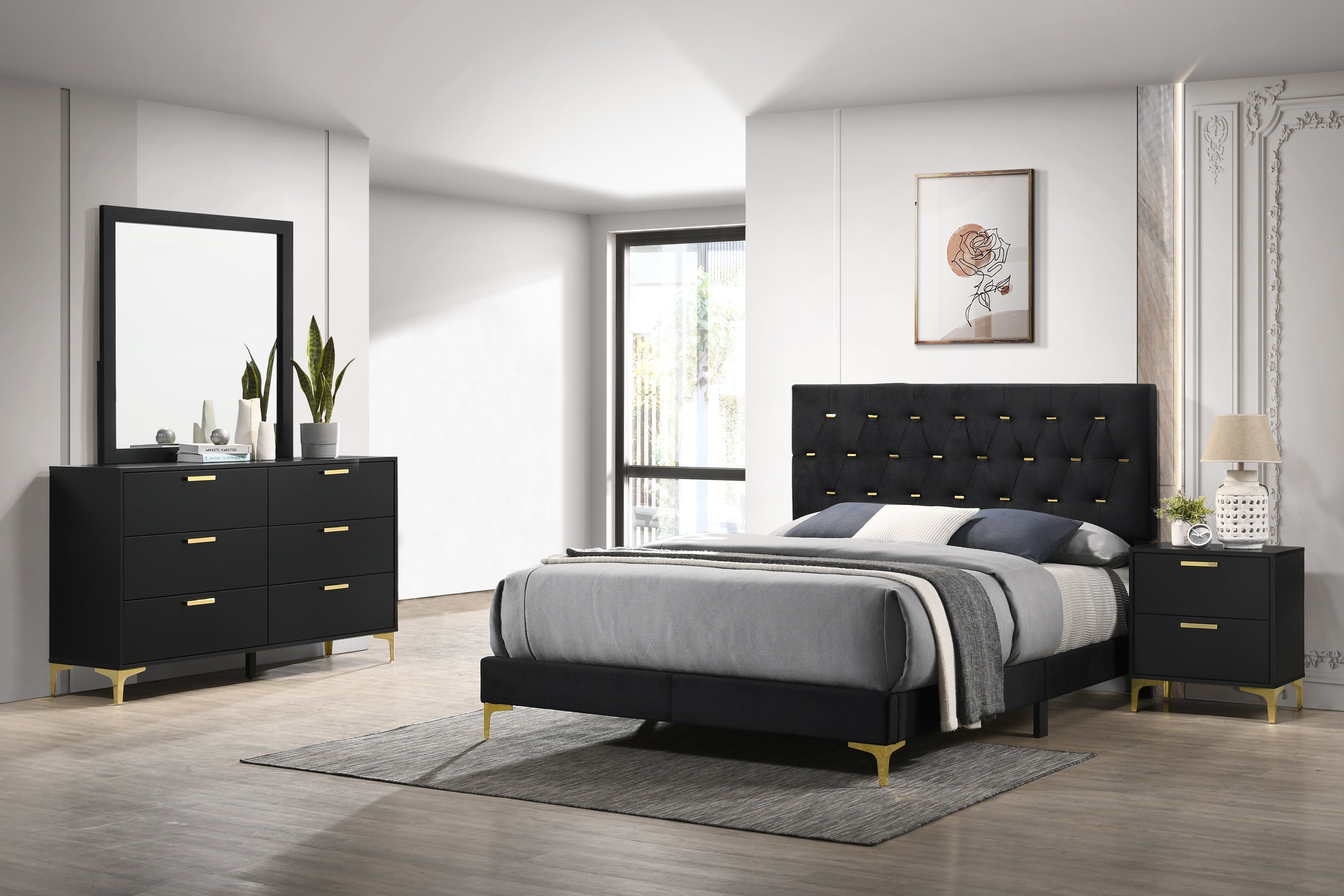 Kendall 4-piece California King Bedroom Set Black — view 1