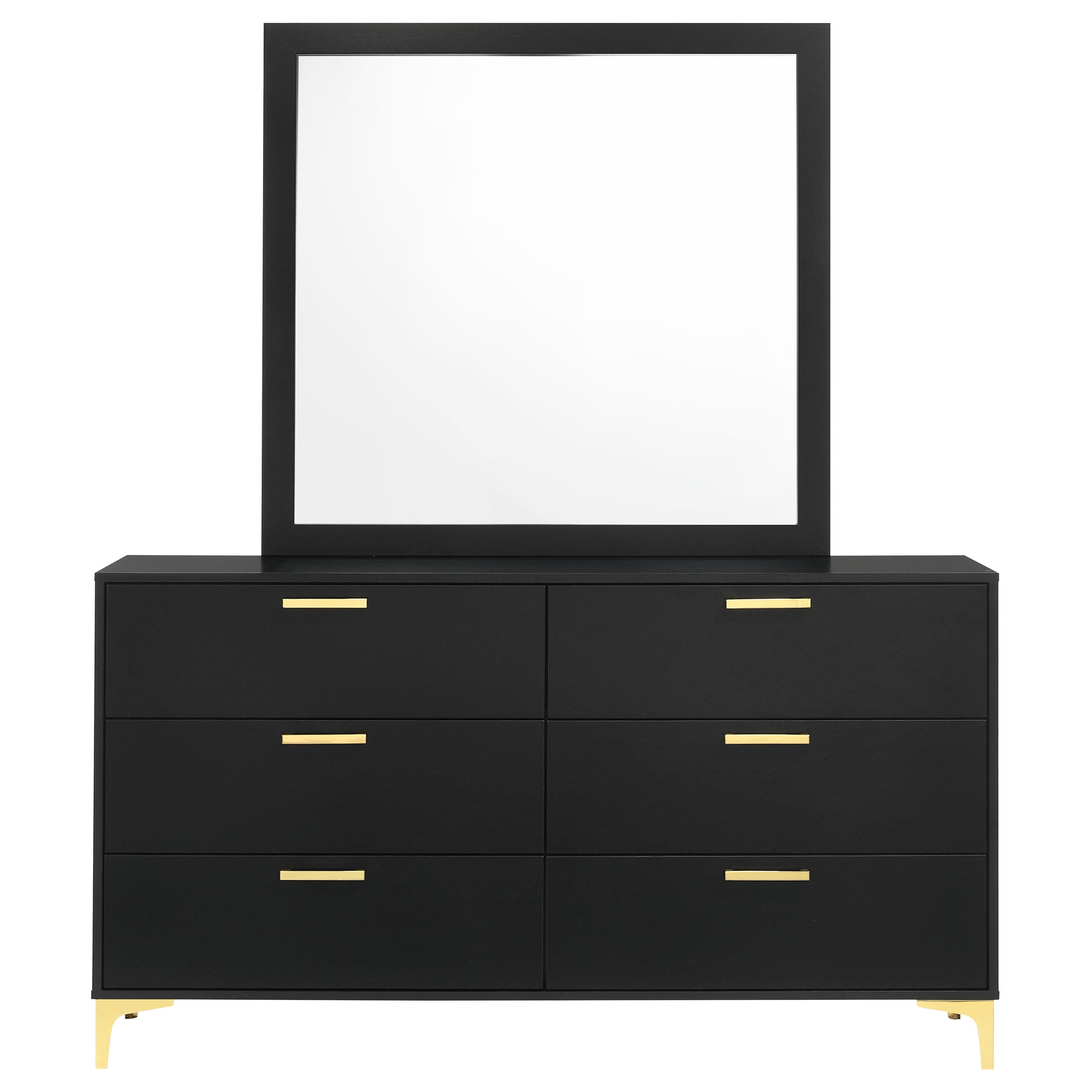 Kendall 6-drawer Dresser with Mirror Black — view 3