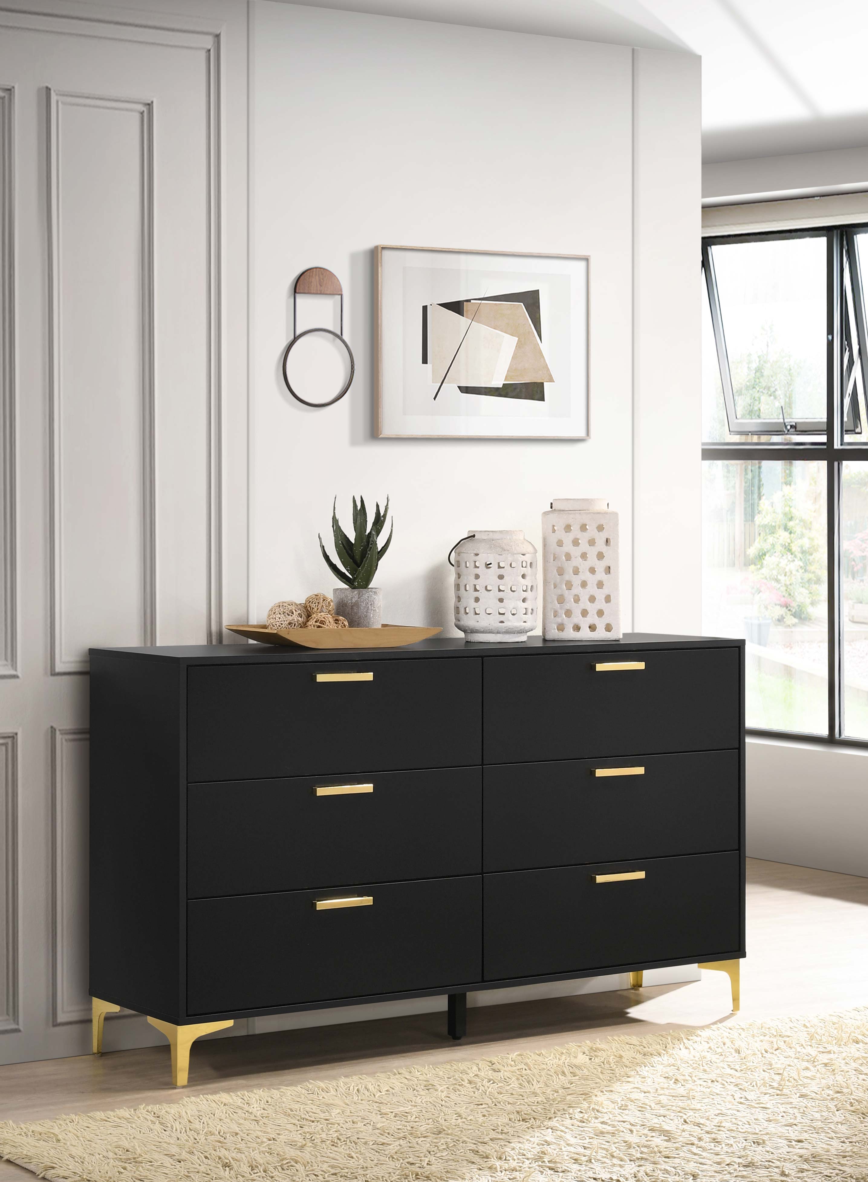 Kendall 6-drawer Dresser Black — view 2