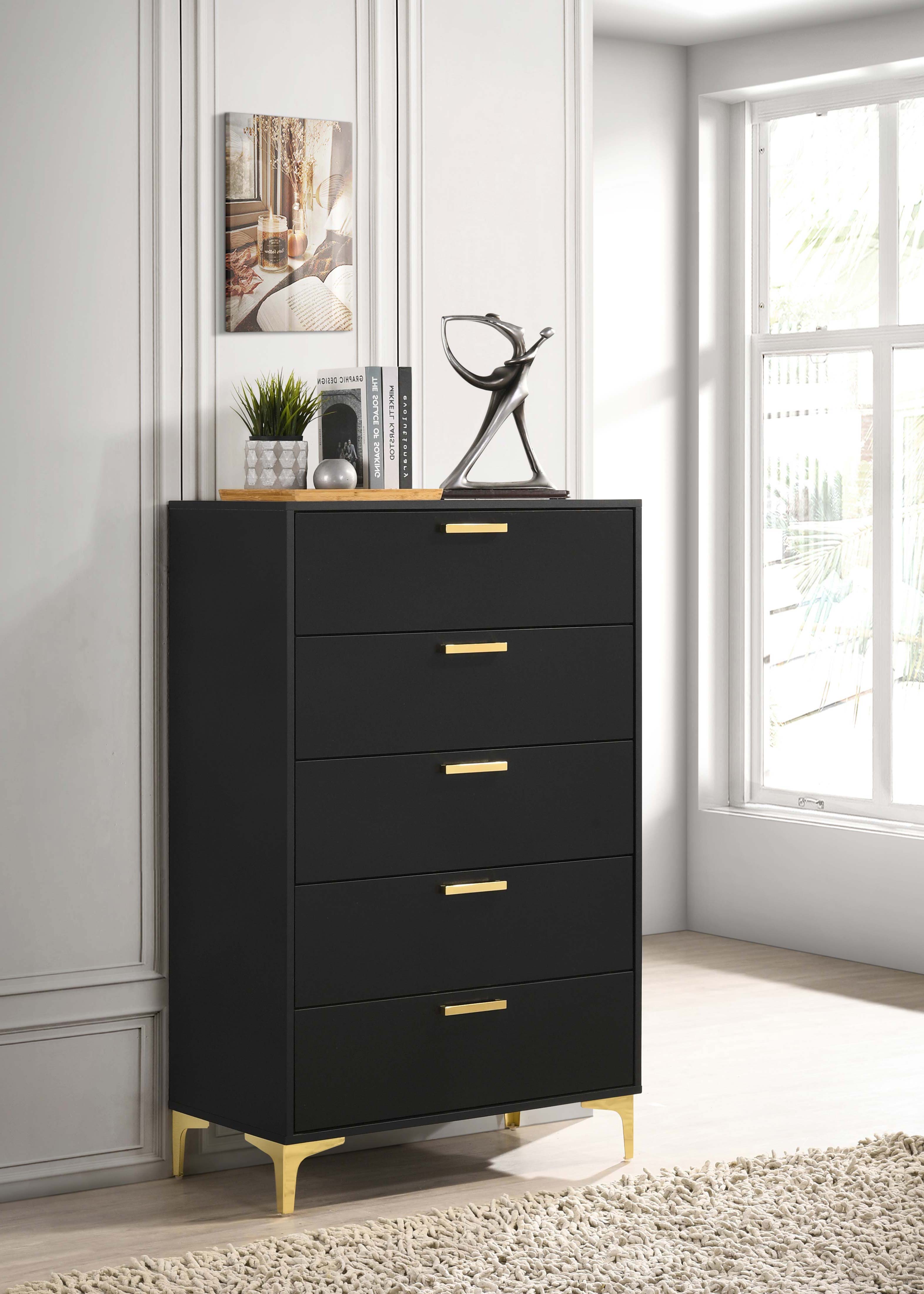 Kendall 5-drawer Bedroom Chest Black — view 2