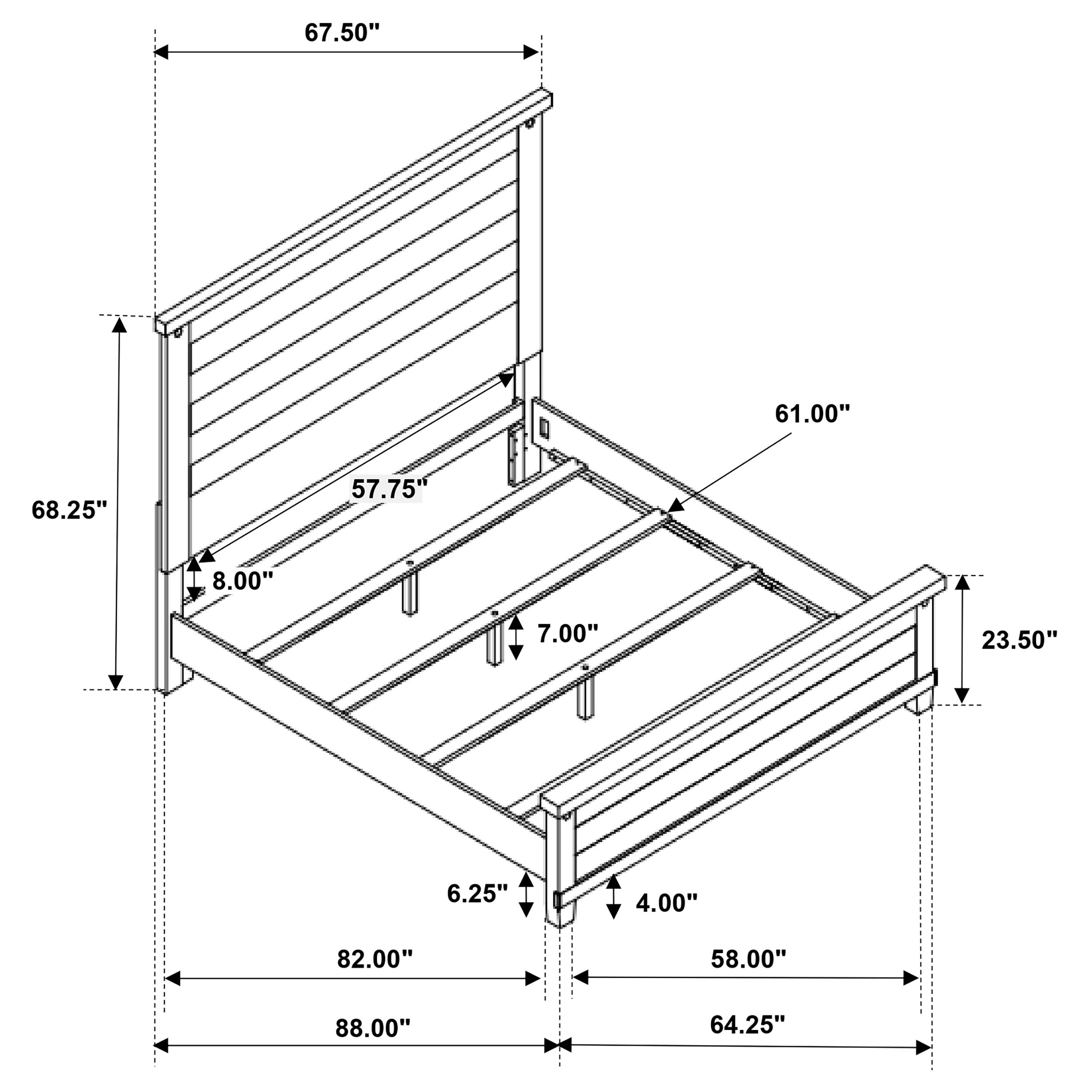 Lilith Wood Queen Panel Bed Distressed White — view 9