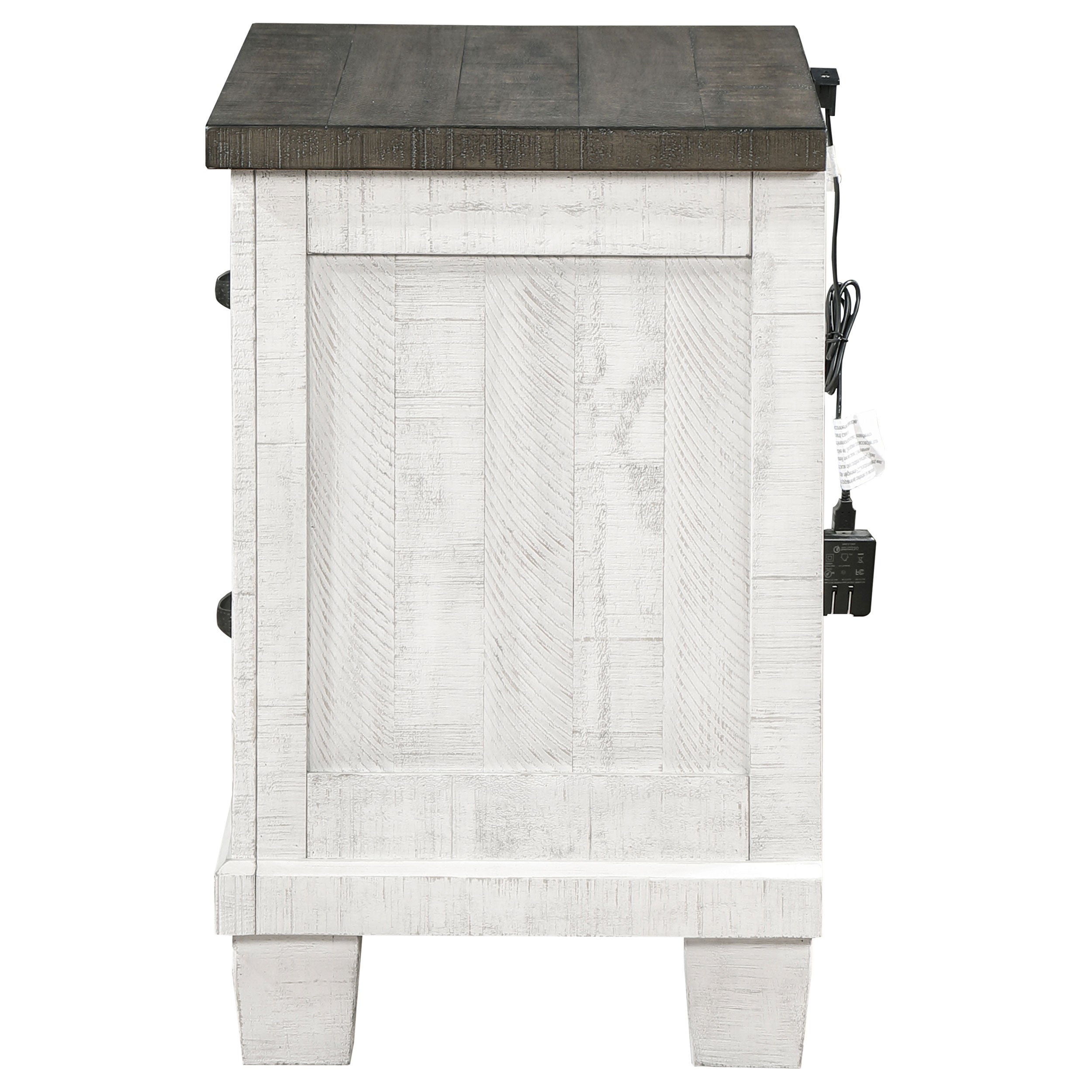 Lilith 2-drawer Nightstand Distressed White — view 5
