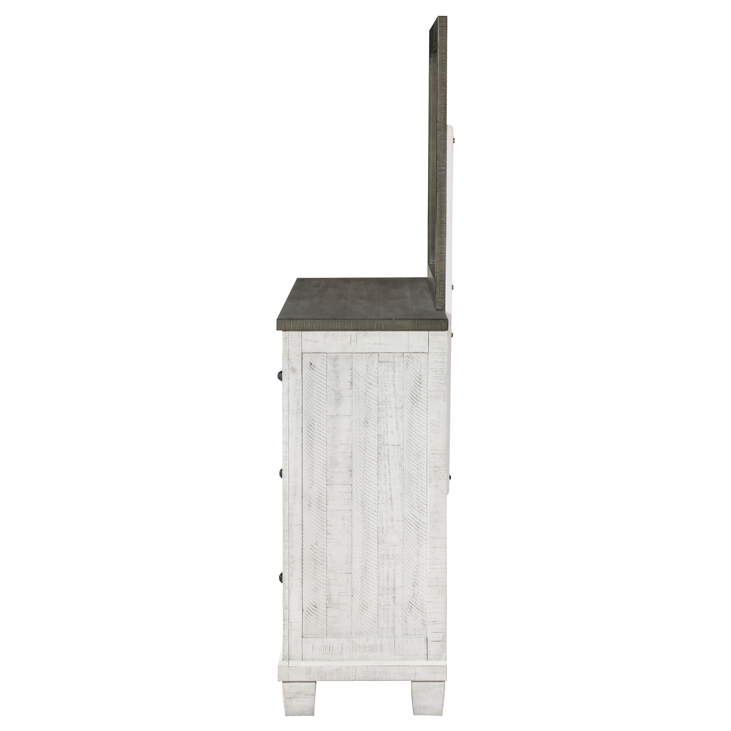 Lilith 7-drawer Dresser with Mirror Distressed White — view 5