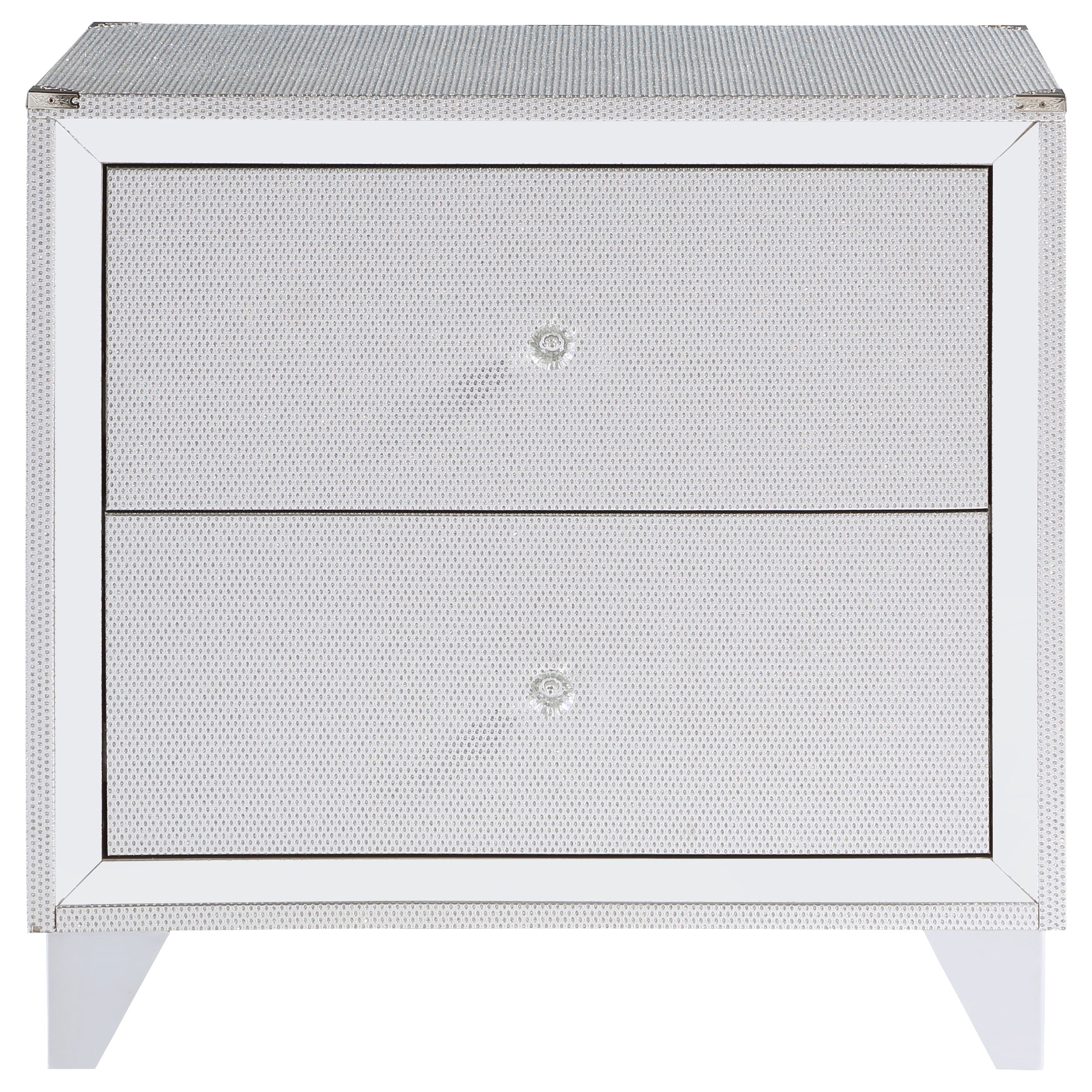 Larue 2-drawer Nightstand Silver — view 3