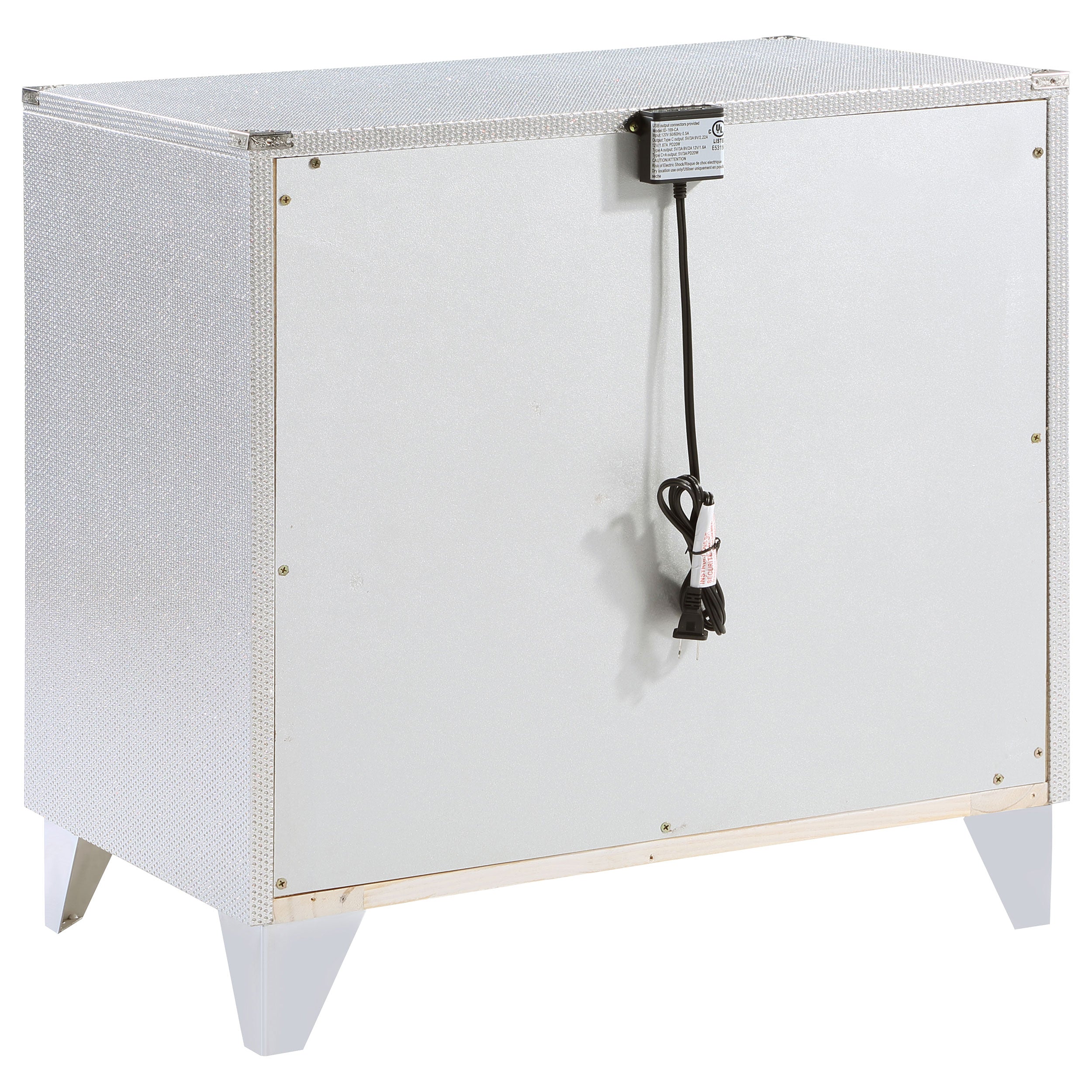 Larue 2-drawer Nightstand Silver — view 6
