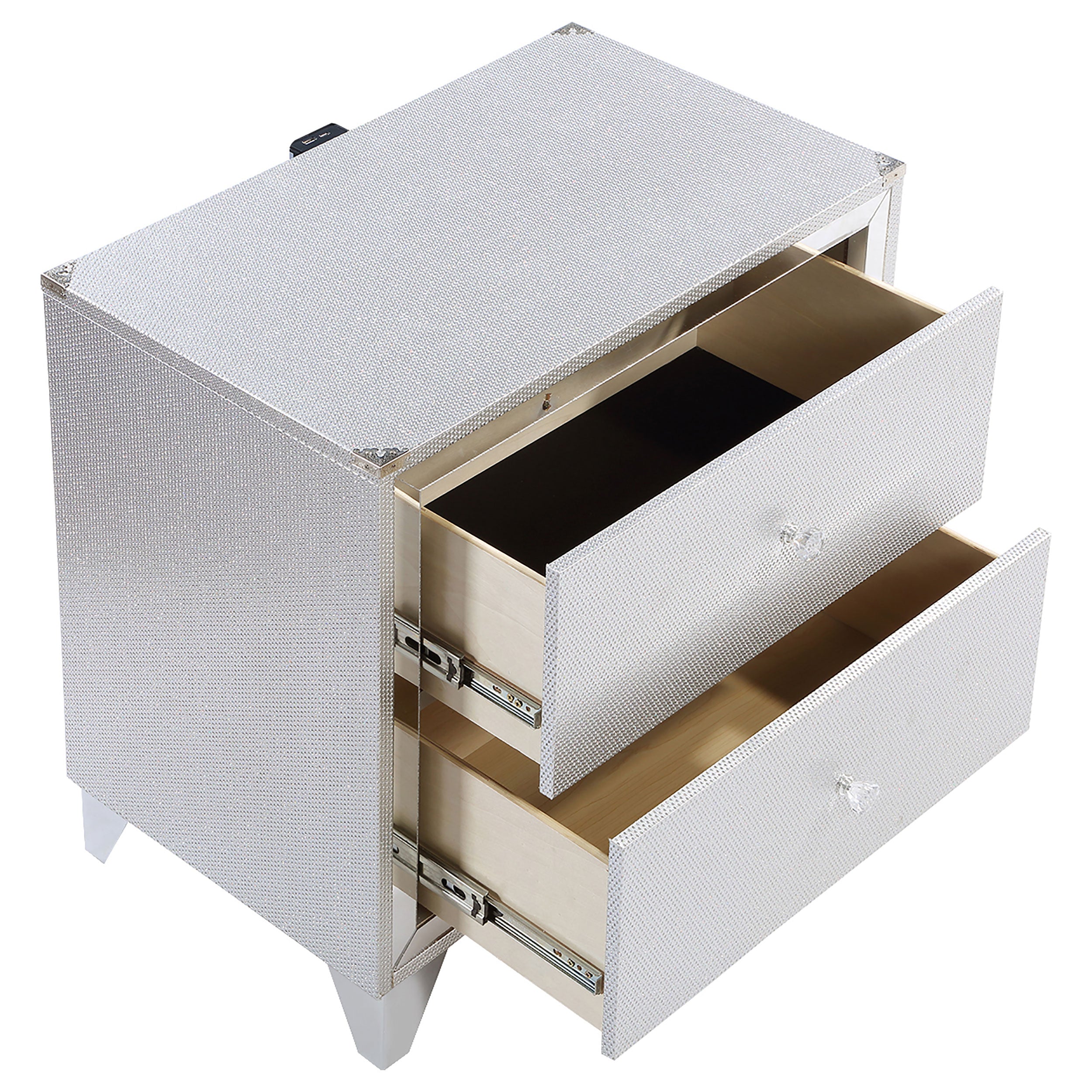 Larue 2-drawer Nightstand Silver — view 10