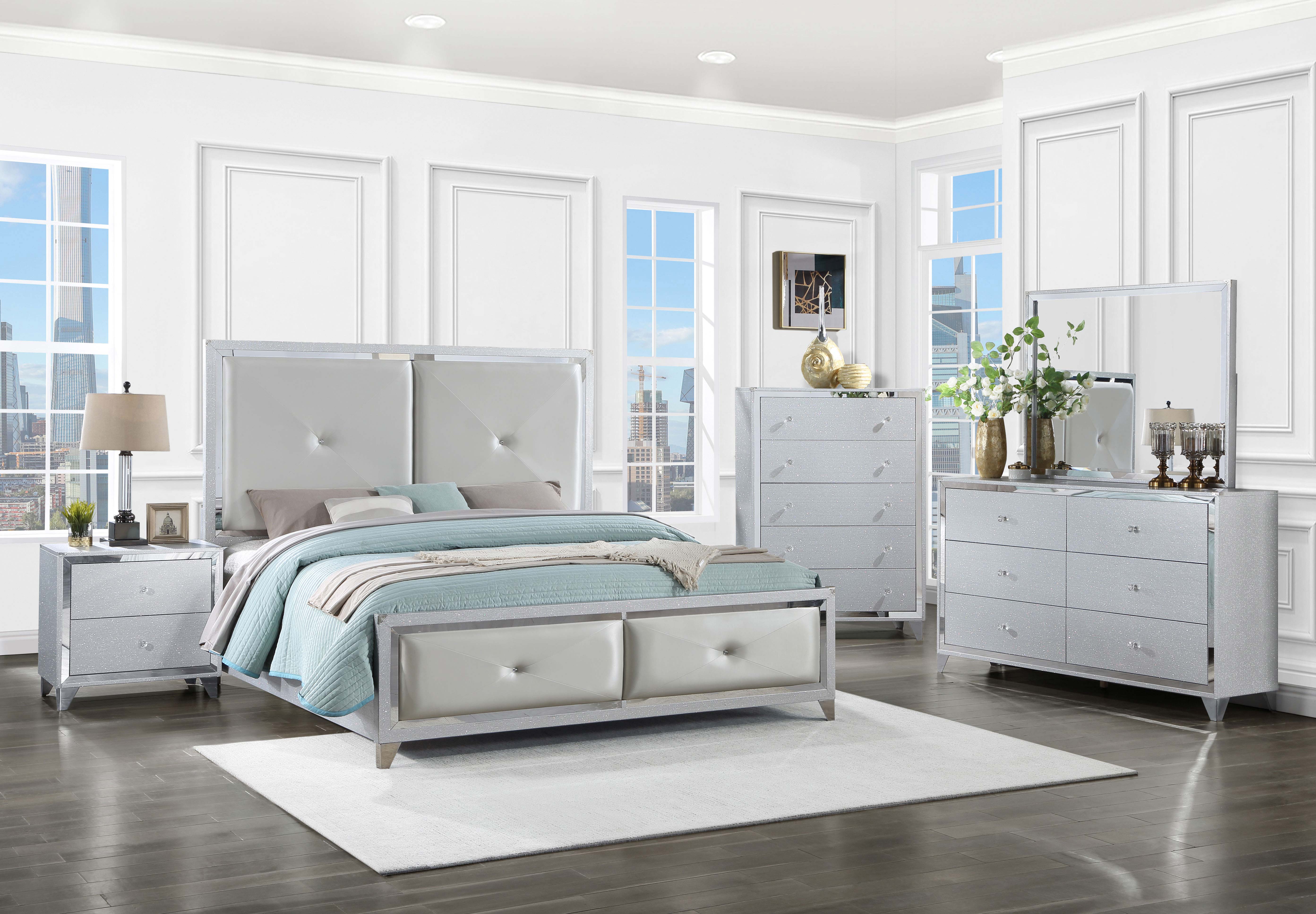 Larue 2-drawer Nightstand Silver — view 14