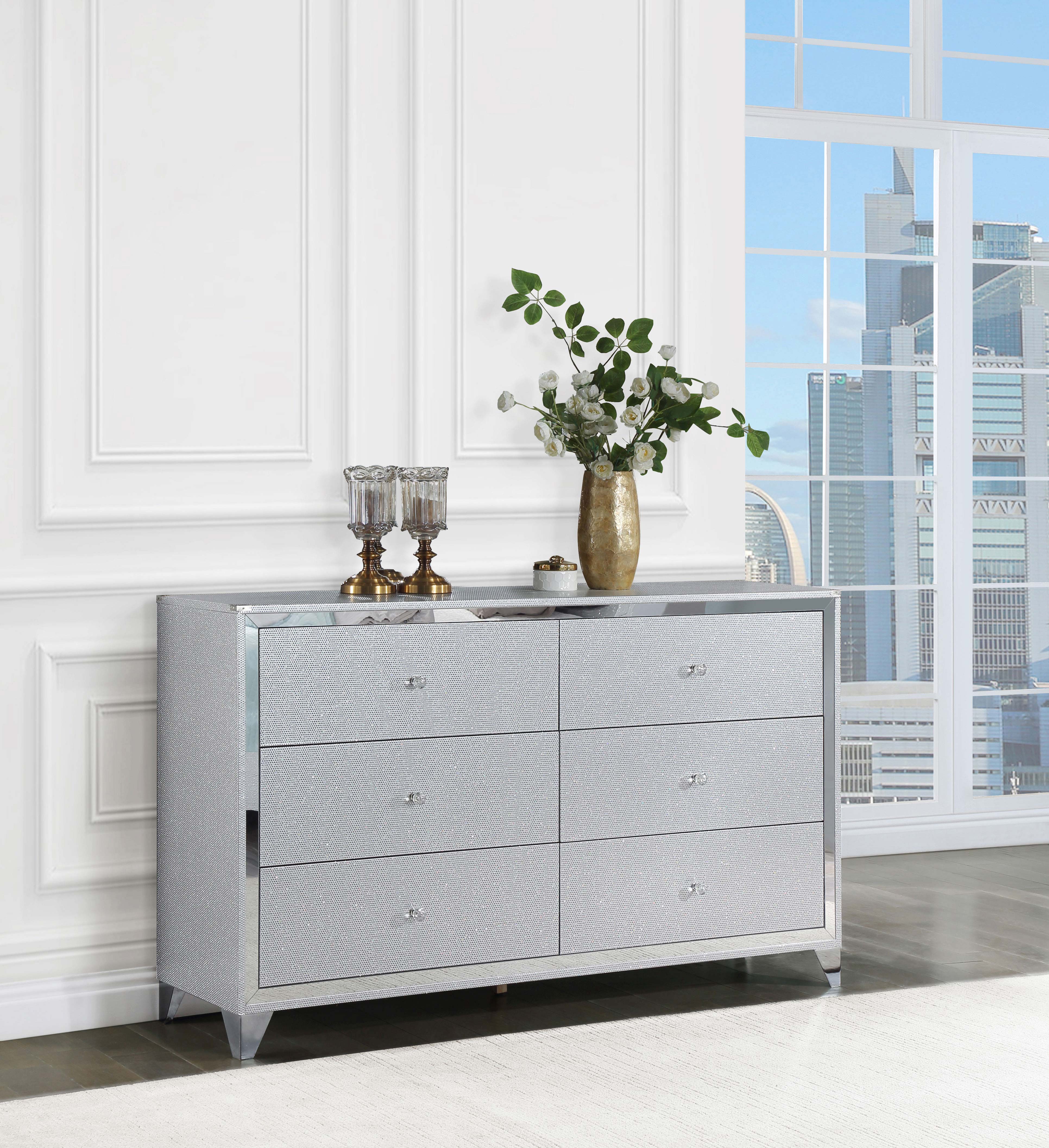 Larue 6-drawer Dresser Silver — view 2