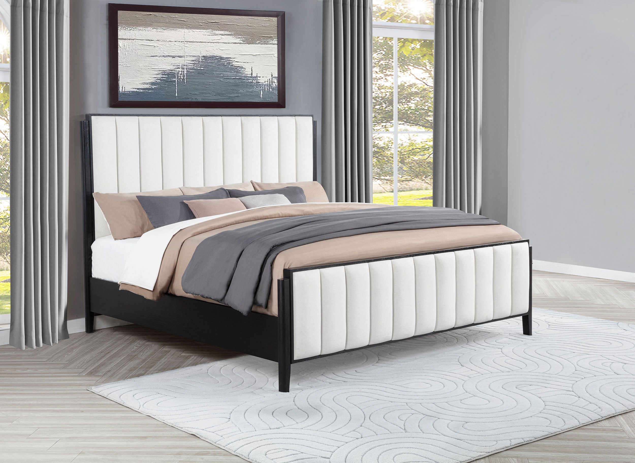 Brookmead 60-inch Upholstered Eastern King Bed Black — view 2