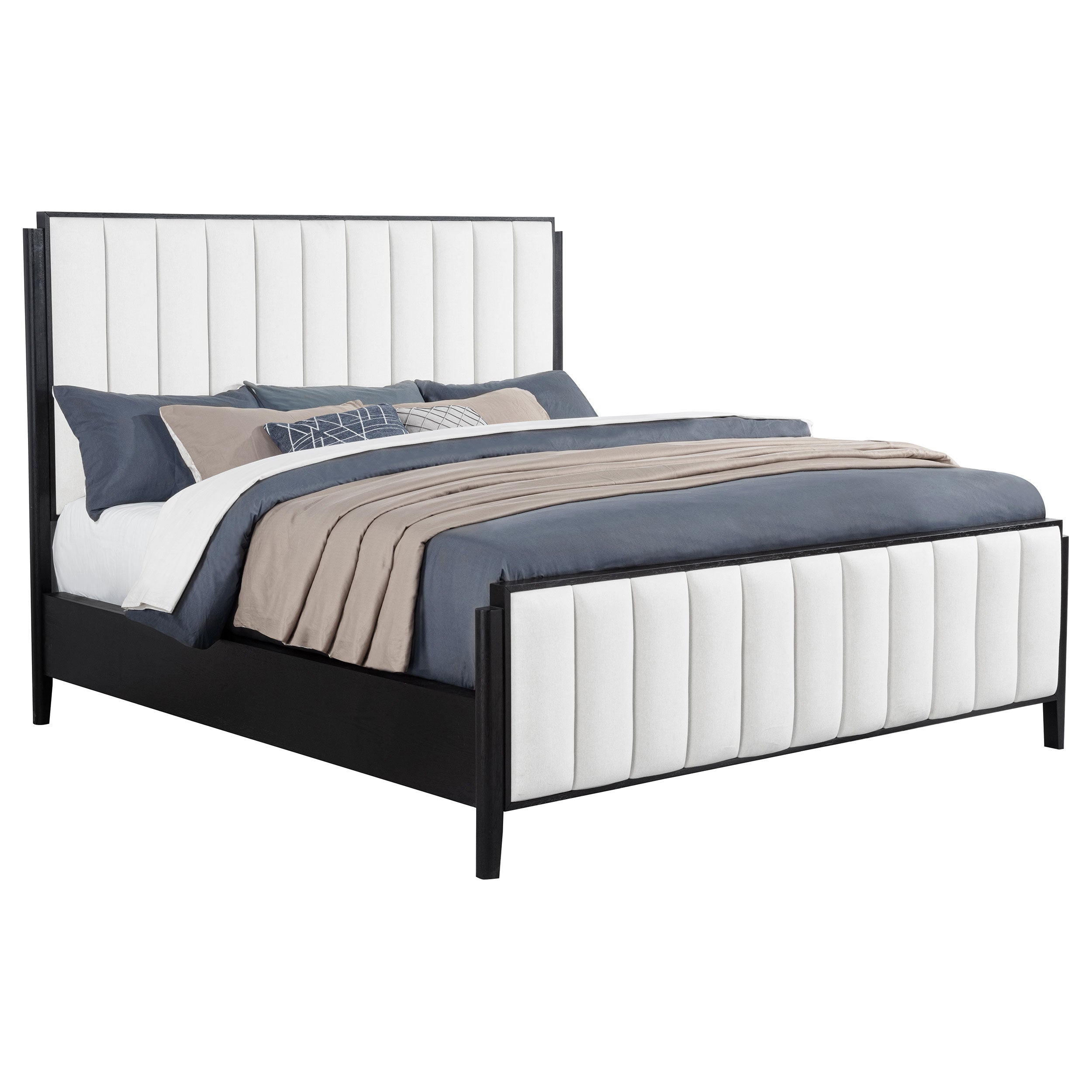 Brookmead 60-inch Upholstered California King Bed Black — view 3
