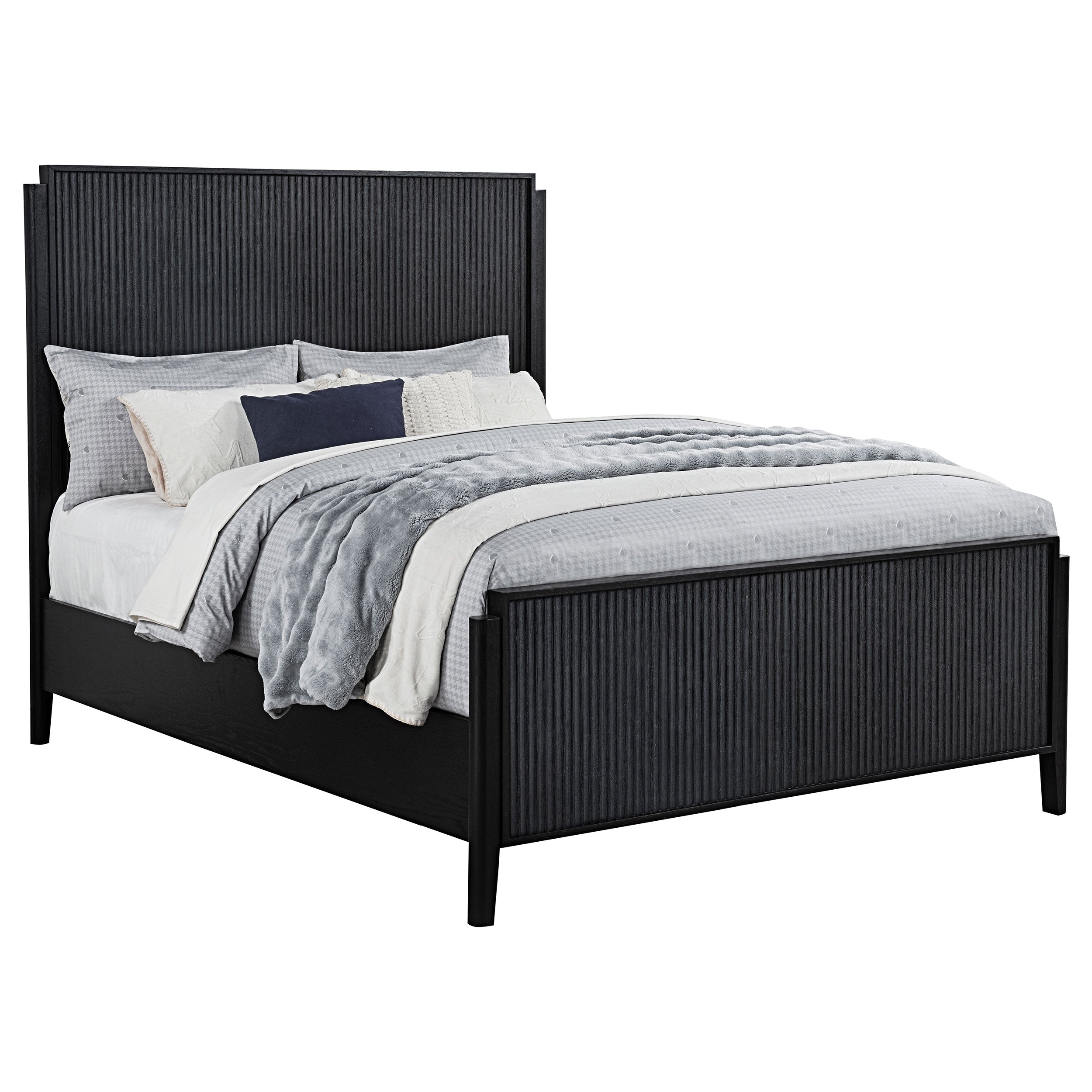 Brookmead Wood Queen Panel Bed Black — view 3