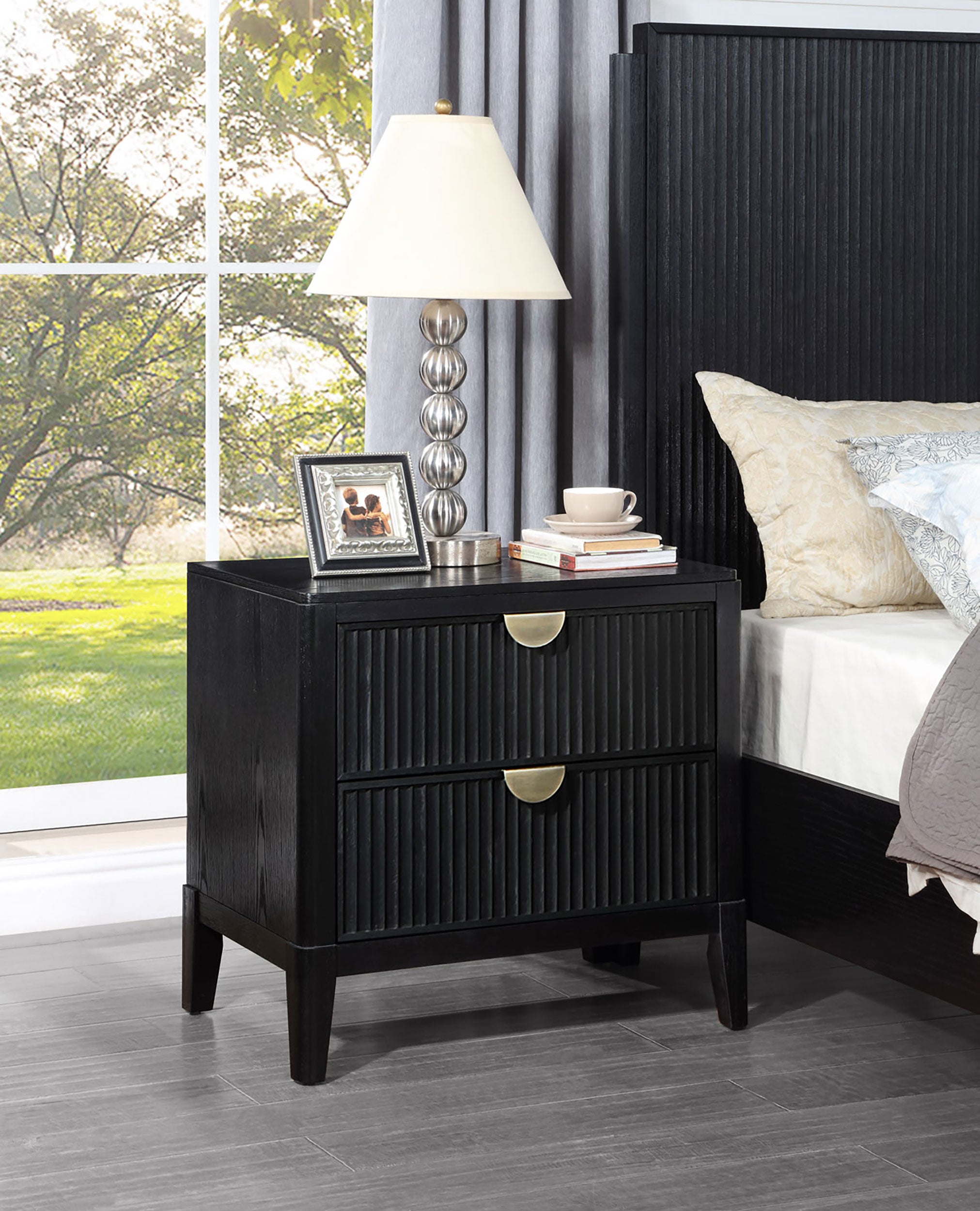 Brookmead 2-drawer Nightstand Black — view 2