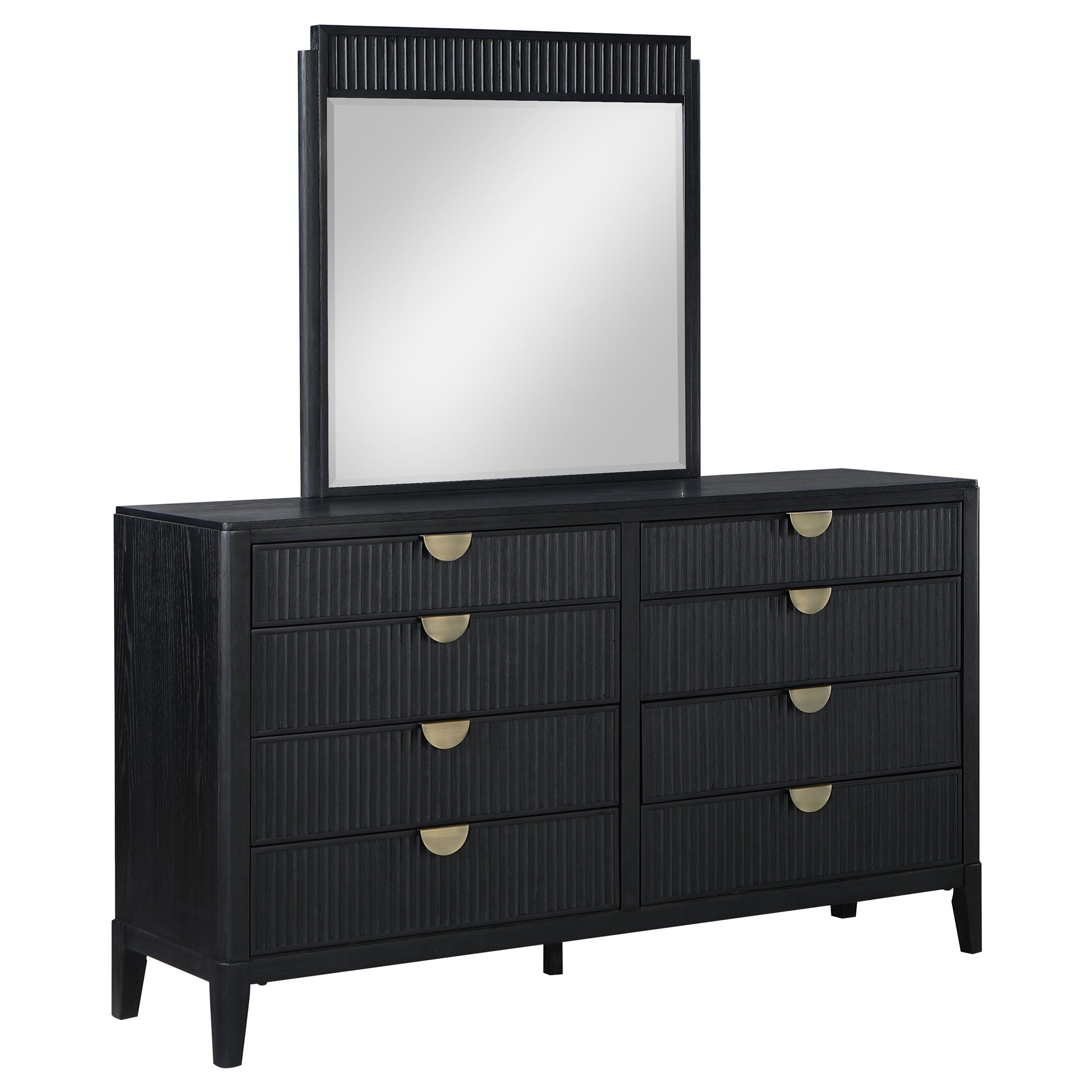 Brookmead 8-drawer Dresser with Mirror Black — view 1