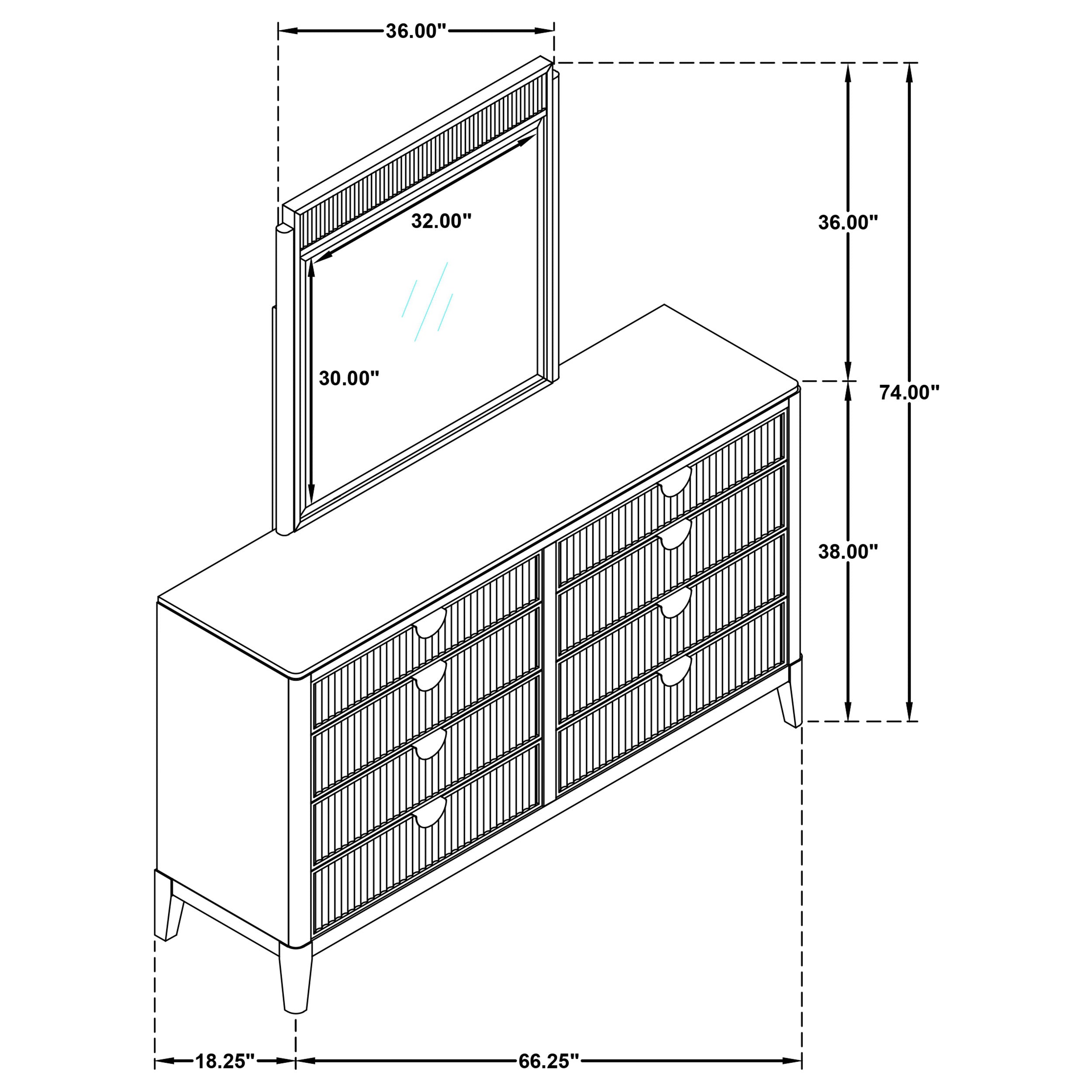 Brookmead 8-drawer Dresser with Mirror Black — view 12