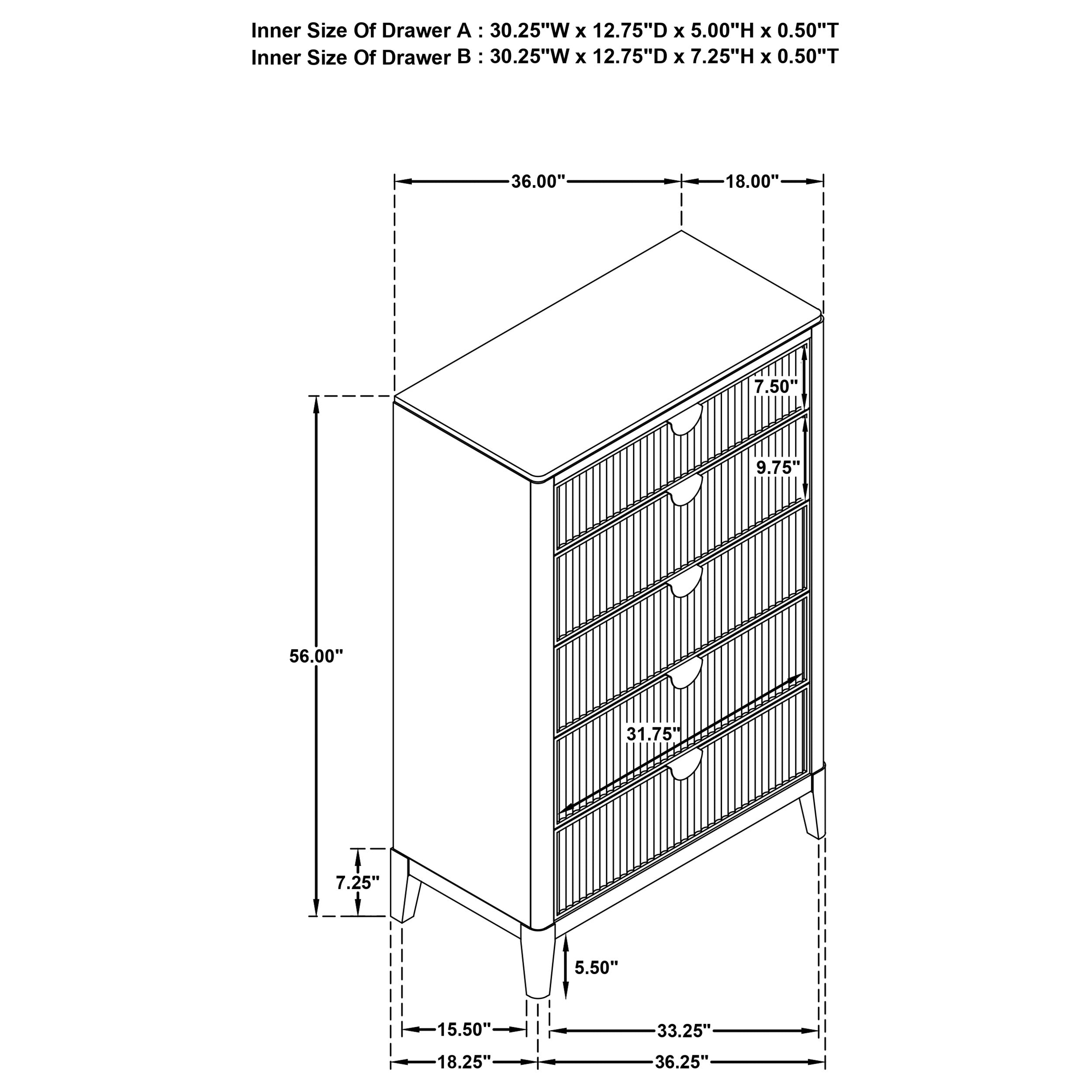 Brookmead 5-drawer Bedroom Chest Black — view 12
