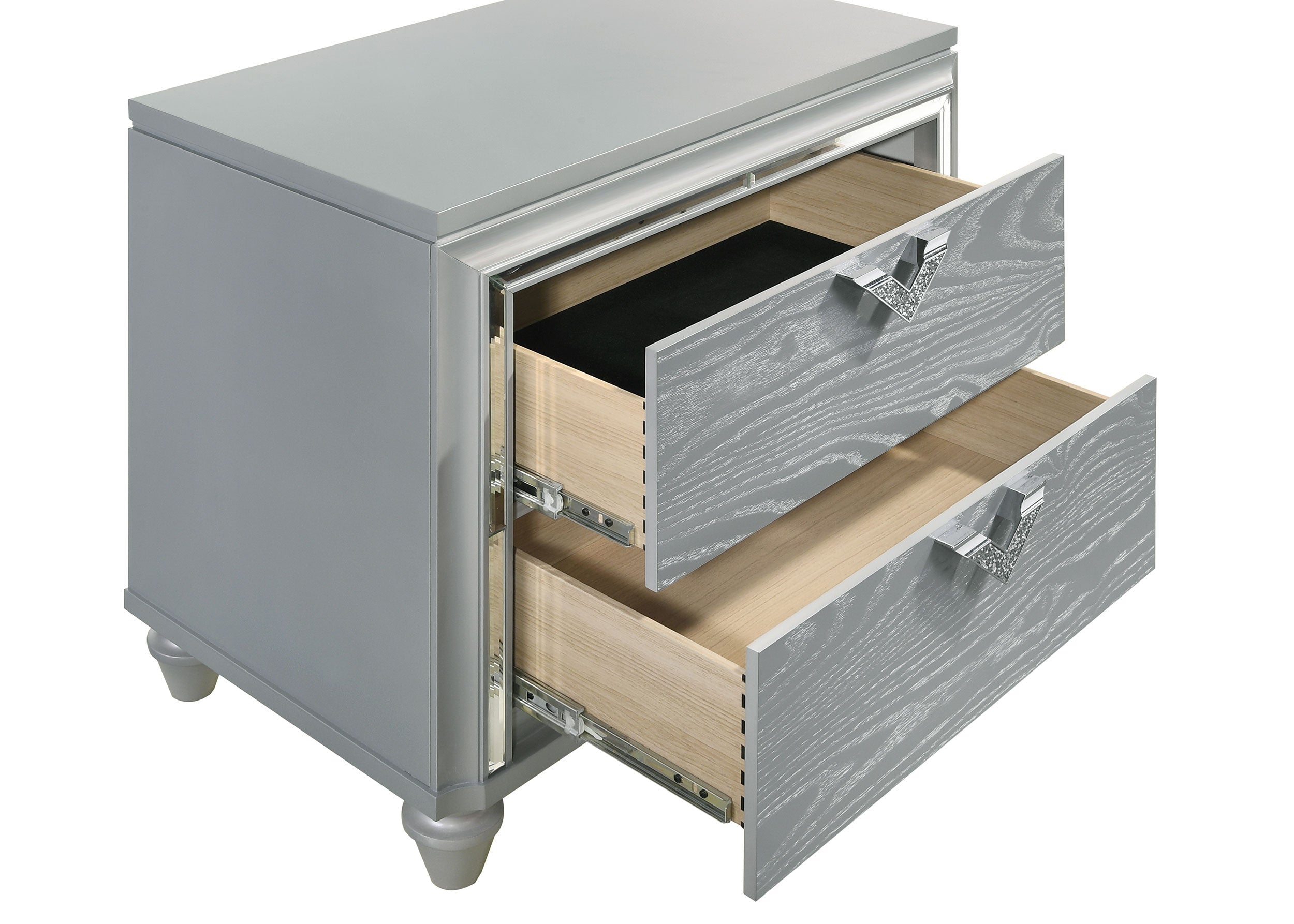 Veronica 2-drawer Nightstand Light Silver — view 10