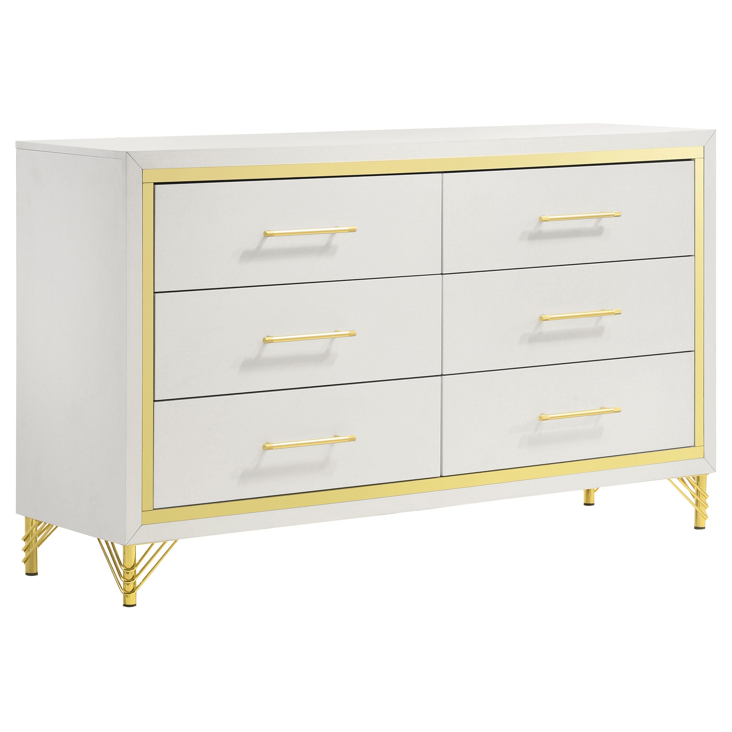 Lucia 5-piece Eastern King Bedroom Set Beige and White — view 7