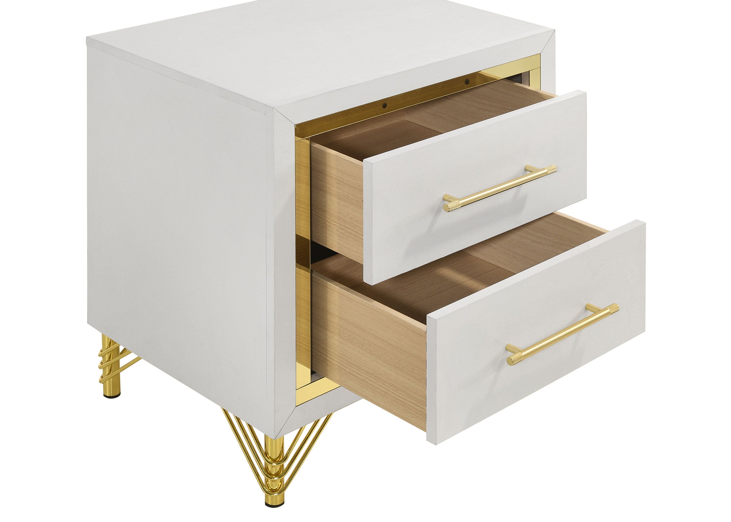 Lucia 2-drawer Nightstand Bedside Table White — view 10