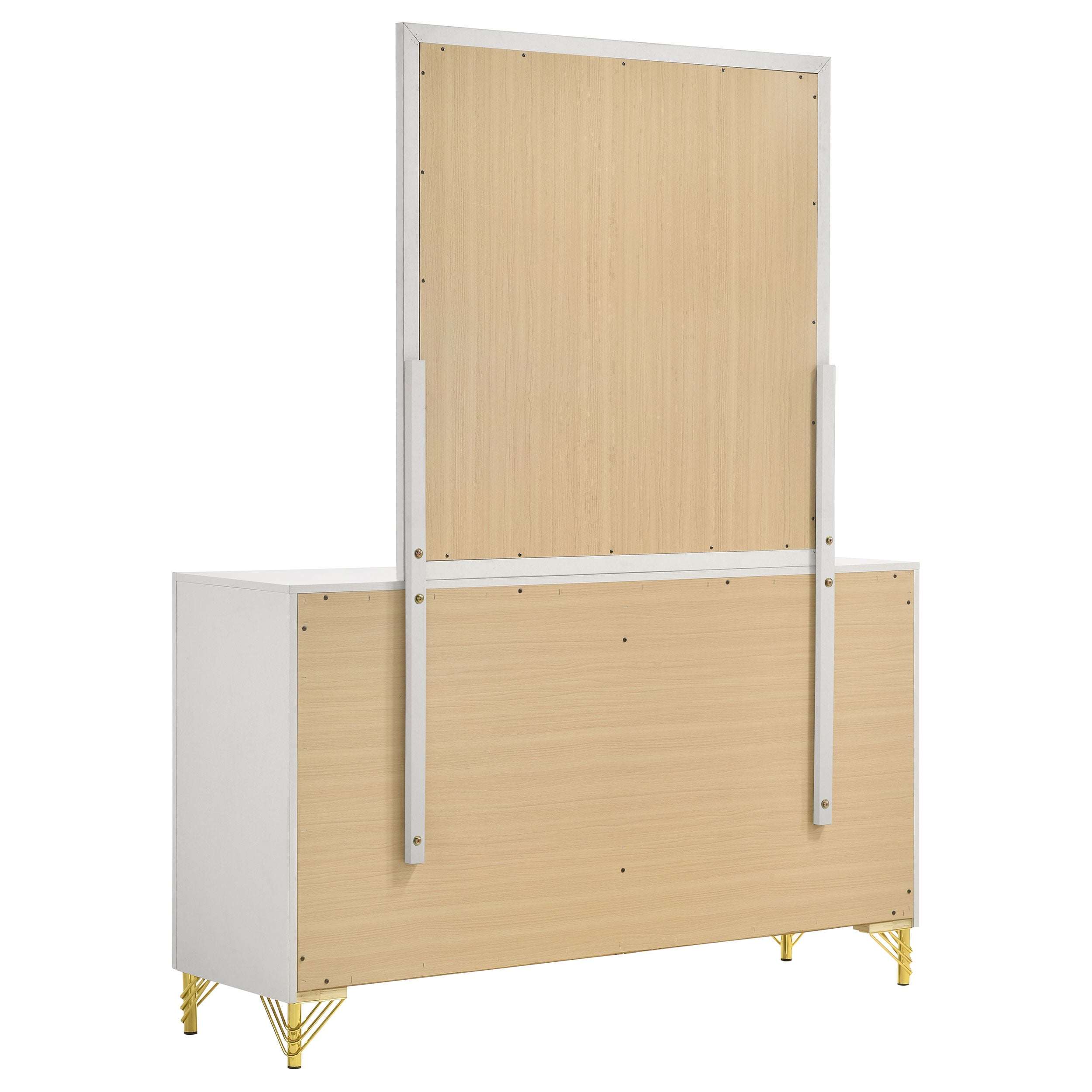 Lucia 6-drawer Dresser with Mirror White — view 6