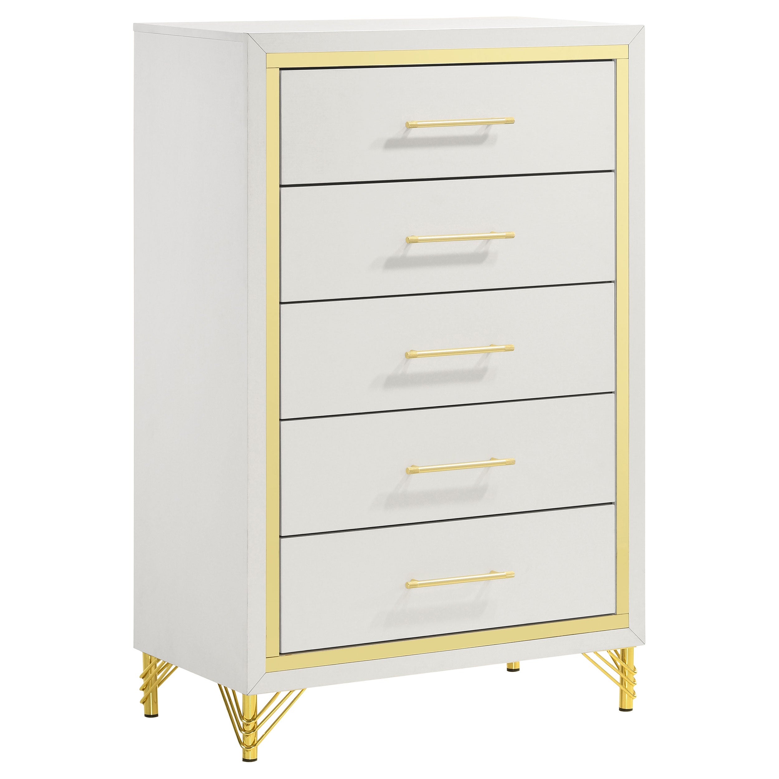 Lucia 5-drawer Bedroom Chest of Drawers White — view 1
