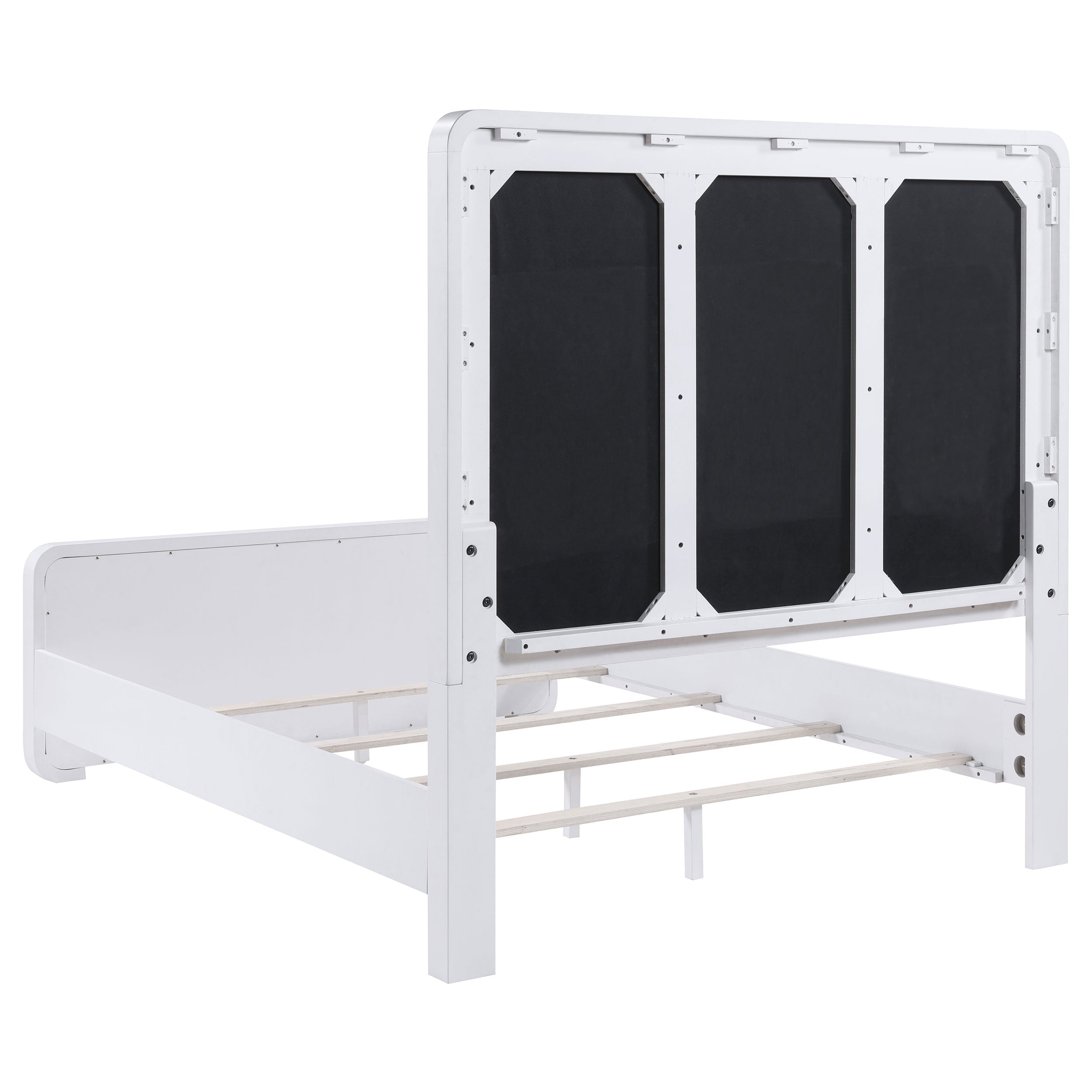 Anastasia Upholstered Eastern King Panel Bed Pearl White — view 4