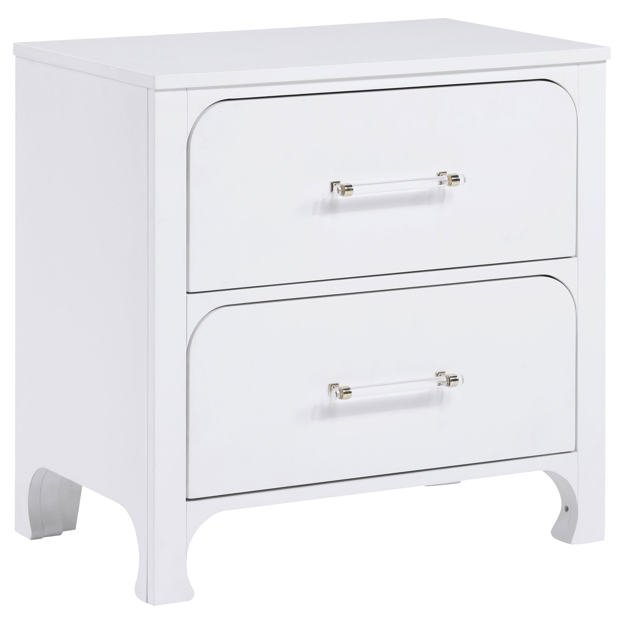 Anastasia 2-drawer Nightstand Pearl White — view 1