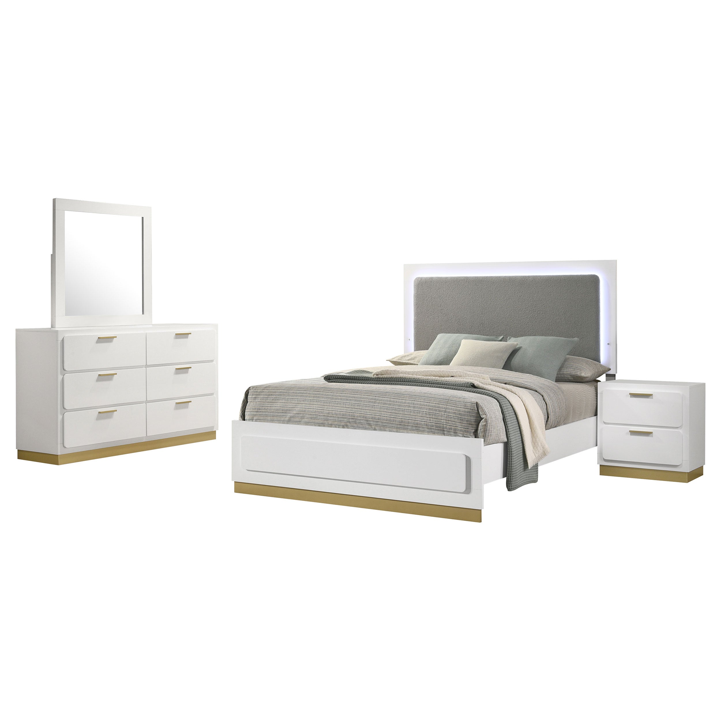 Caraway 4-piece California King Bedroom Set White — view 2