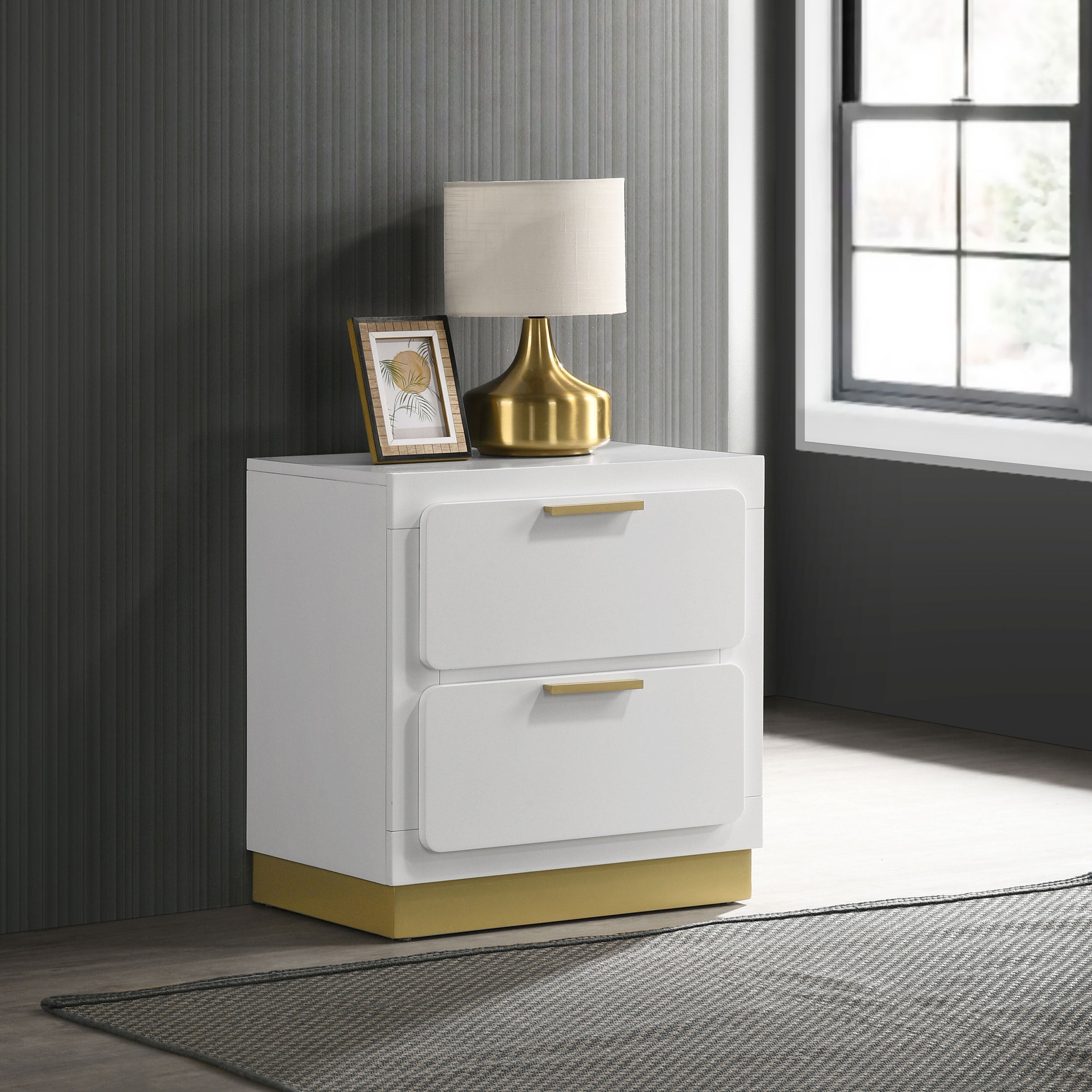 Caraway 2-drawer Nightstand White — view 2