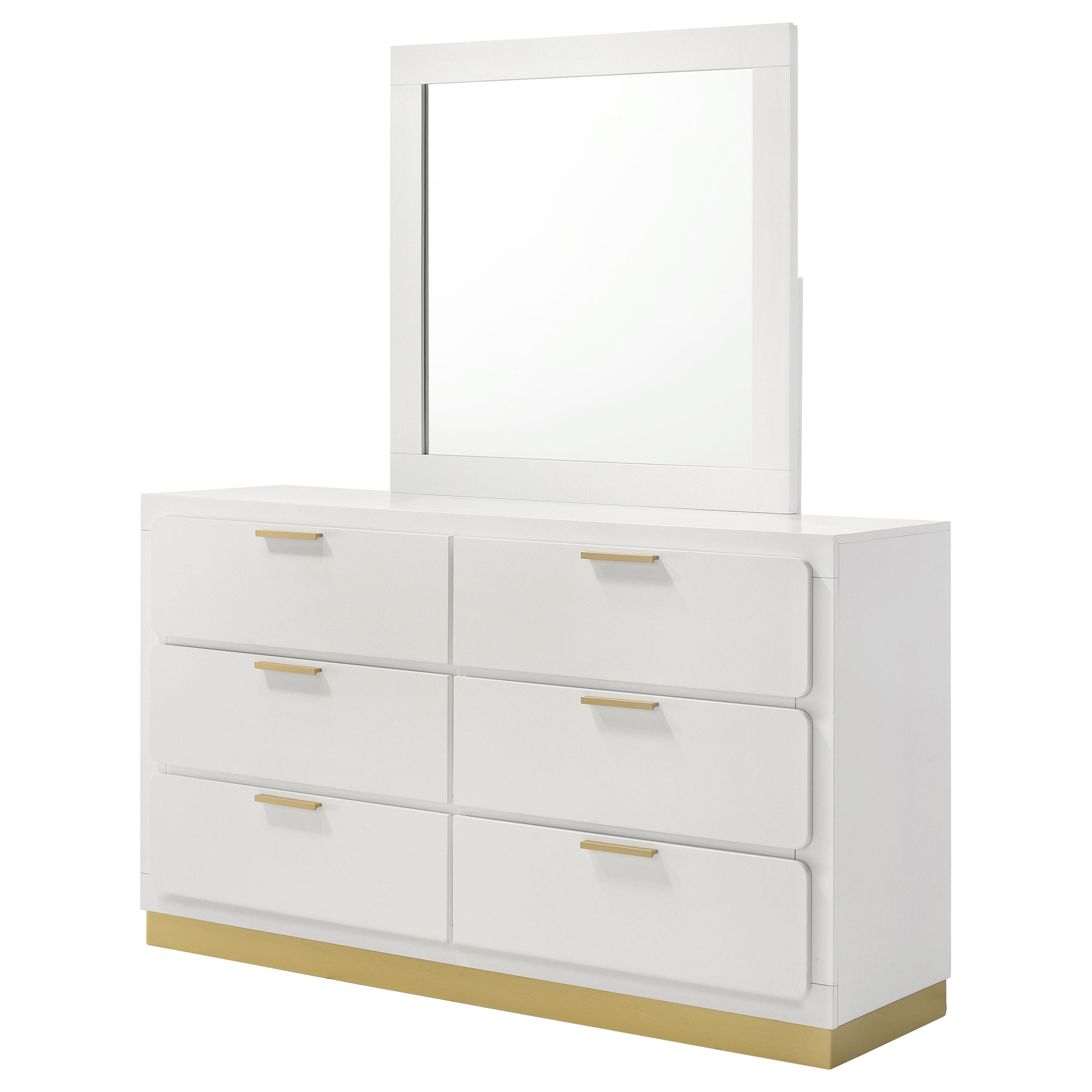 Caraway 6-drawer Dresser with Mirror White — view 4