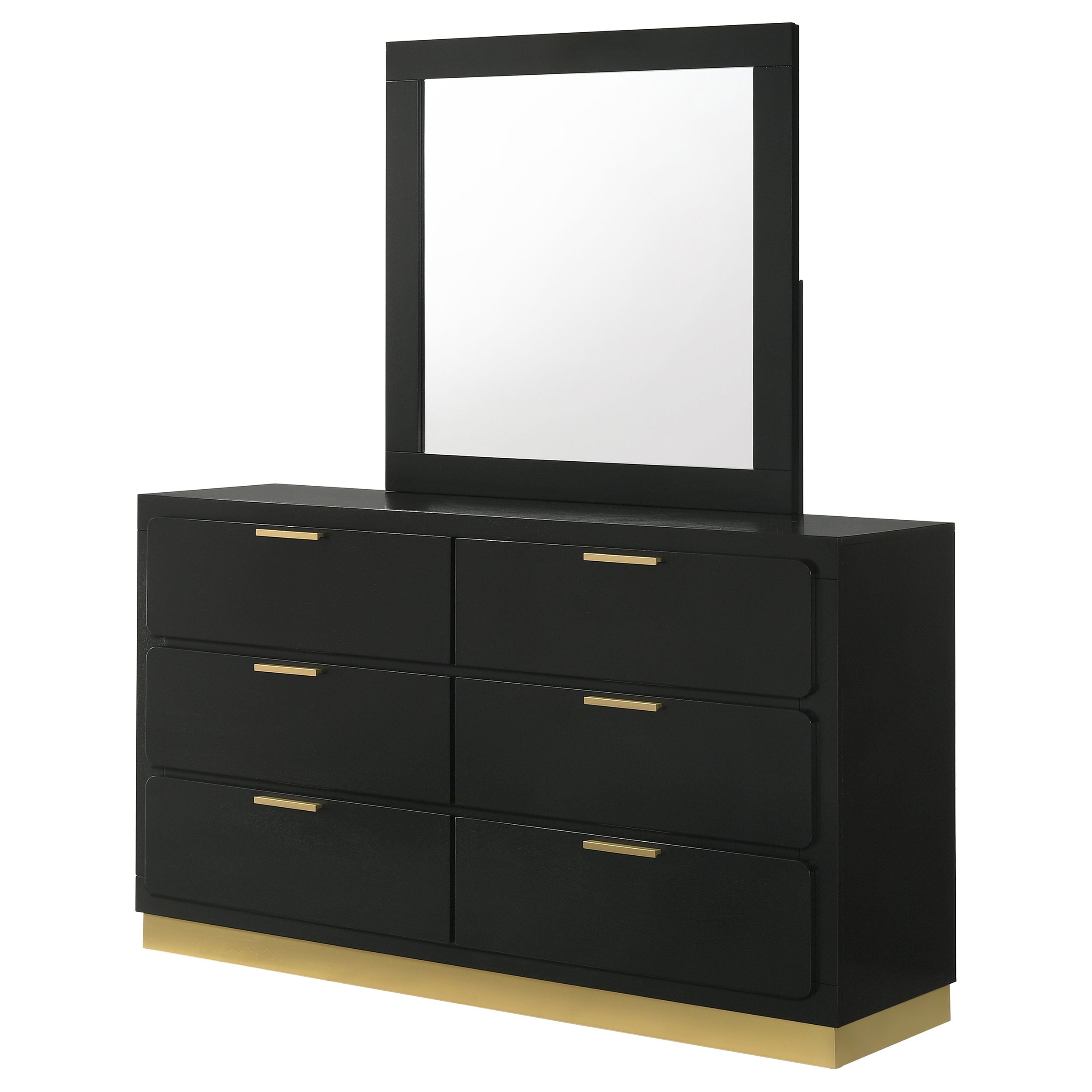 Caraway 6-drawer Dresser with Mirror Black — view 4